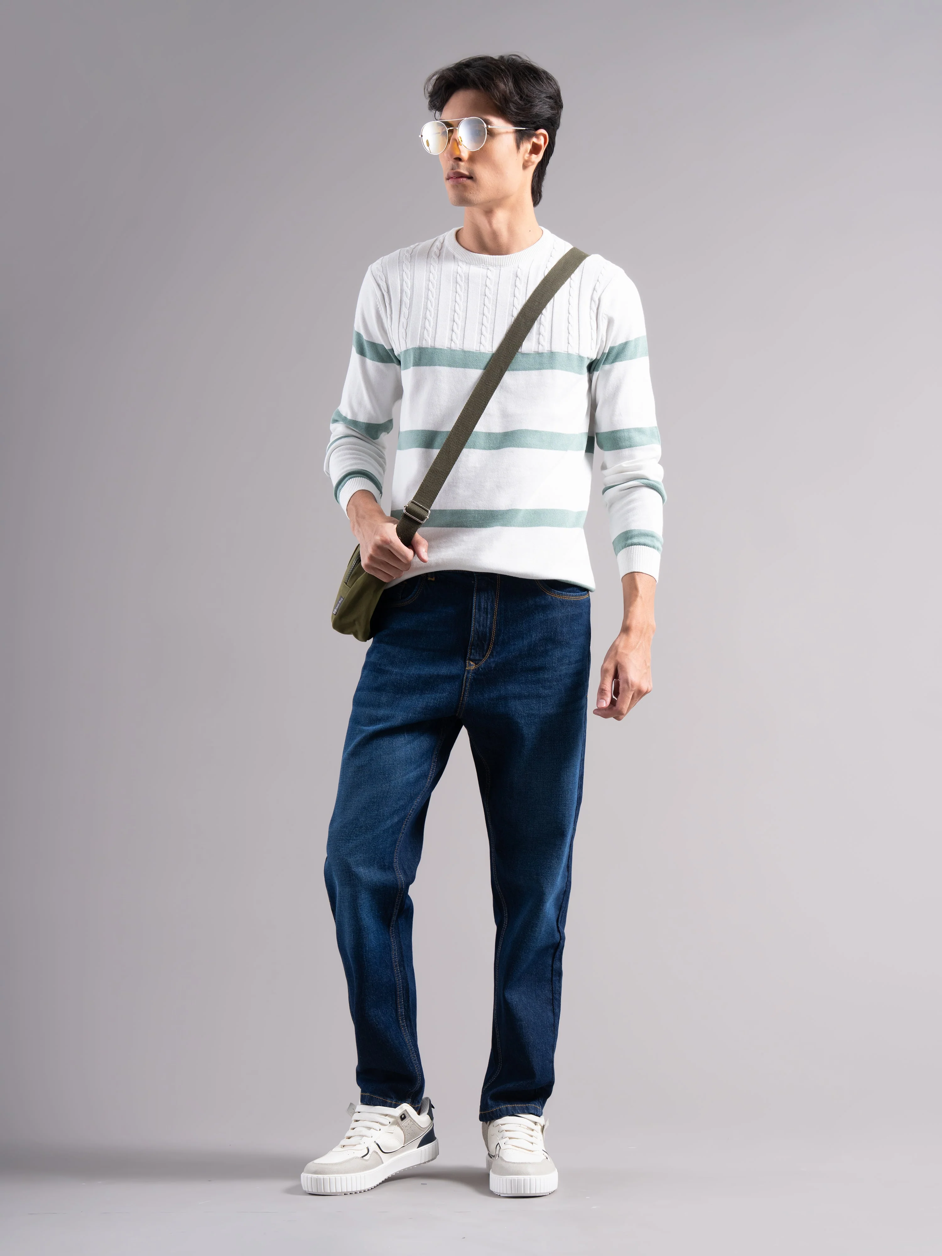 Men Astor Green Knit T-Shirt - Image 6