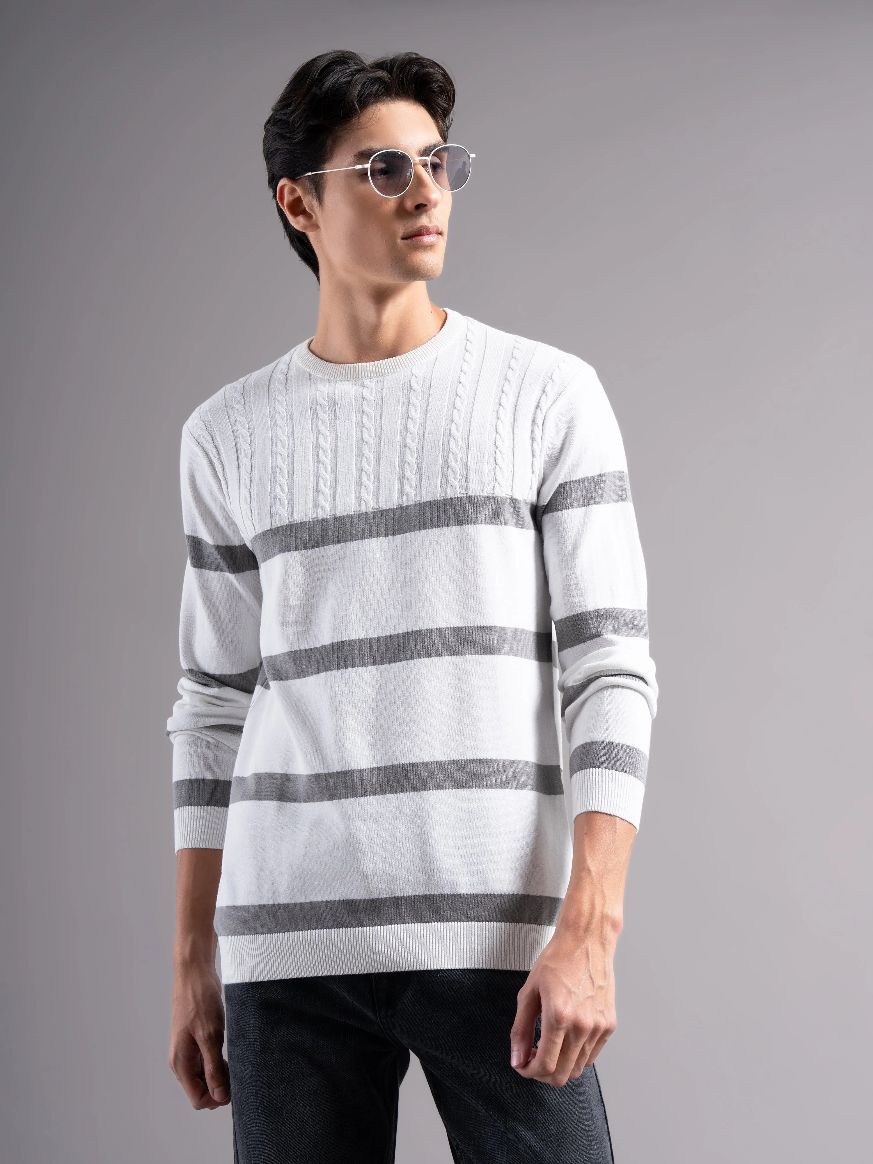 Men Astor Grey Knit T-Shirt - Image 3
