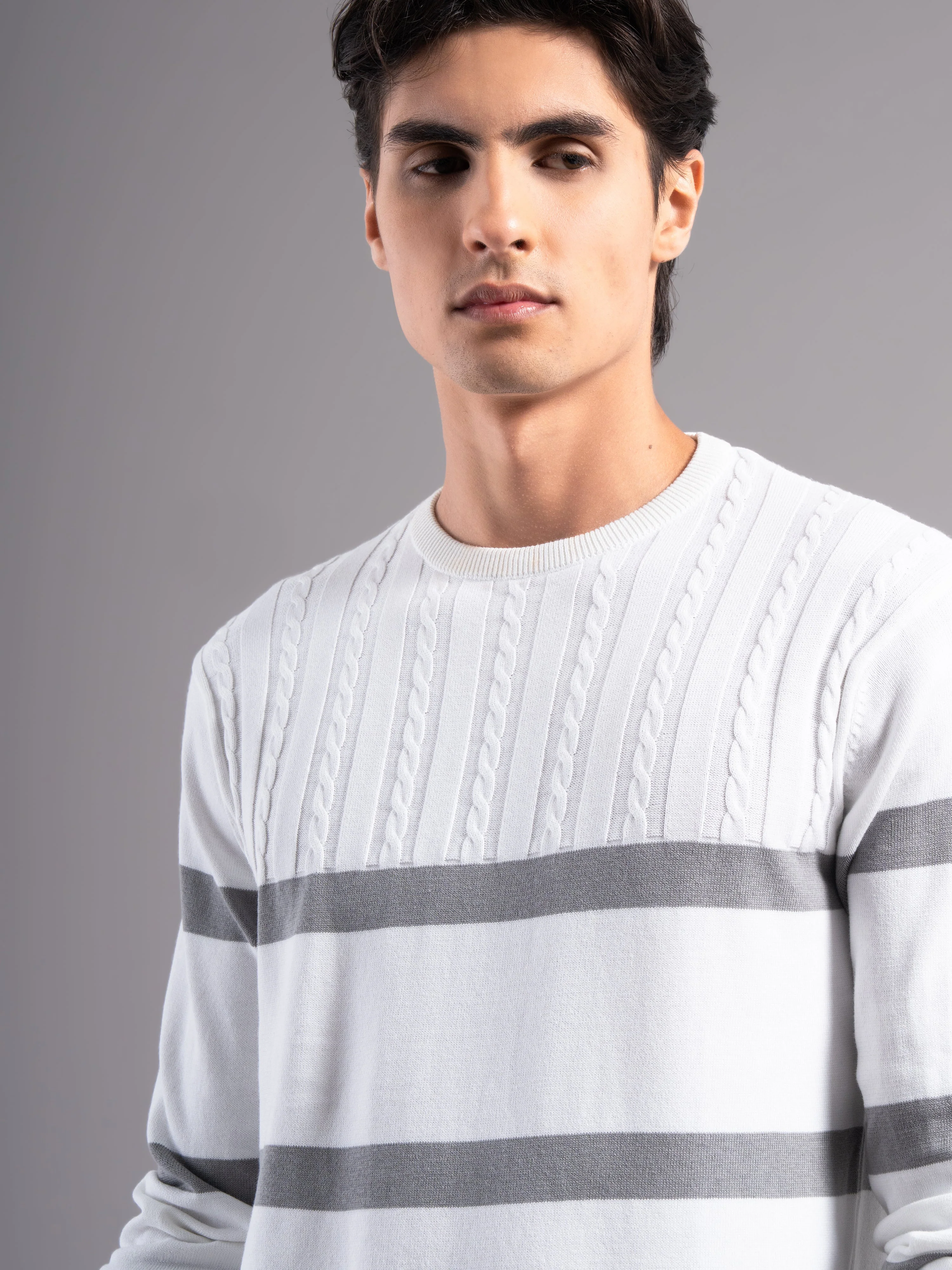 Men Astor Grey Knit T-Shirt - Image 4