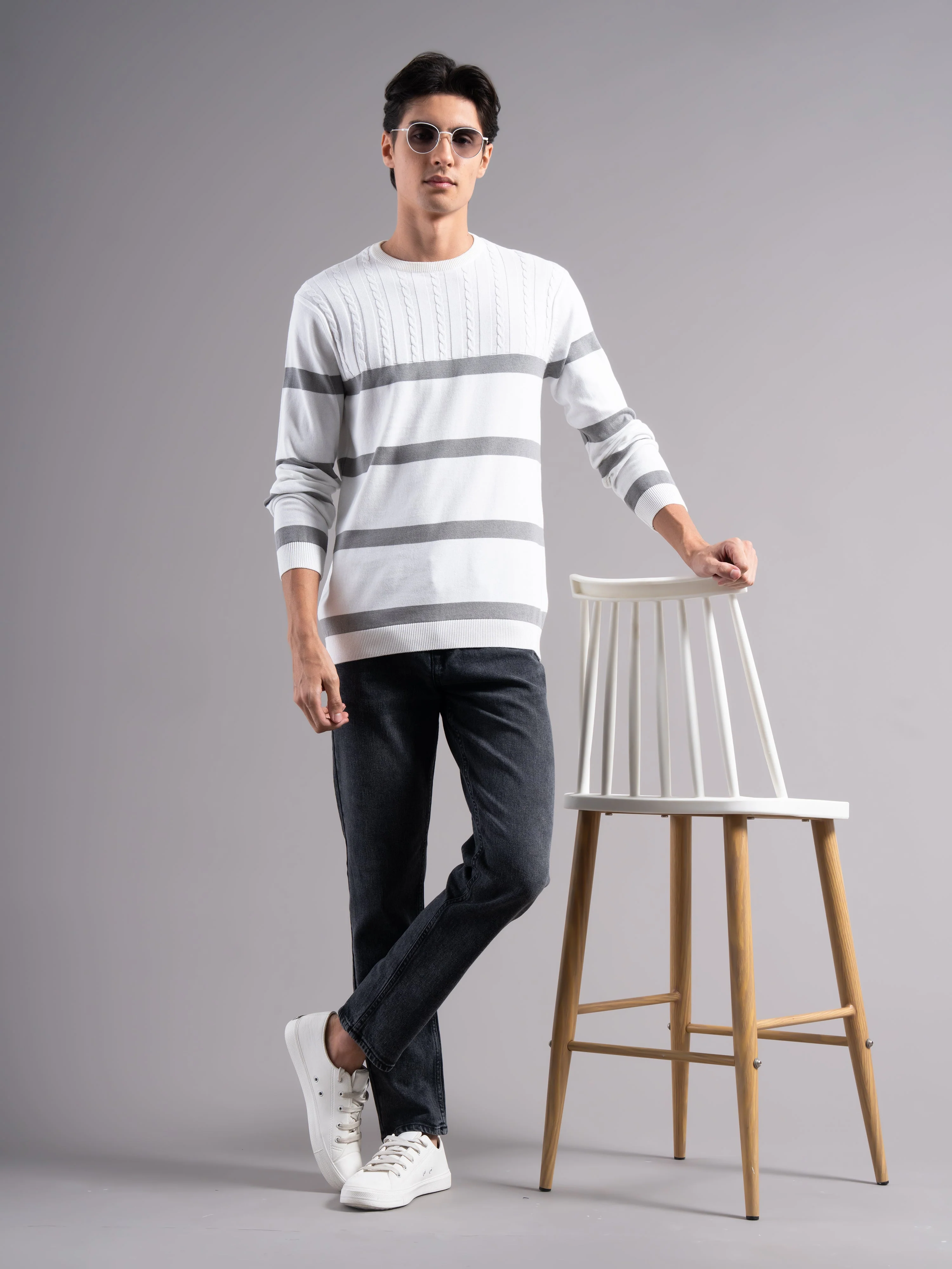 Men Astor Grey Knit T-Shirt - Image 5