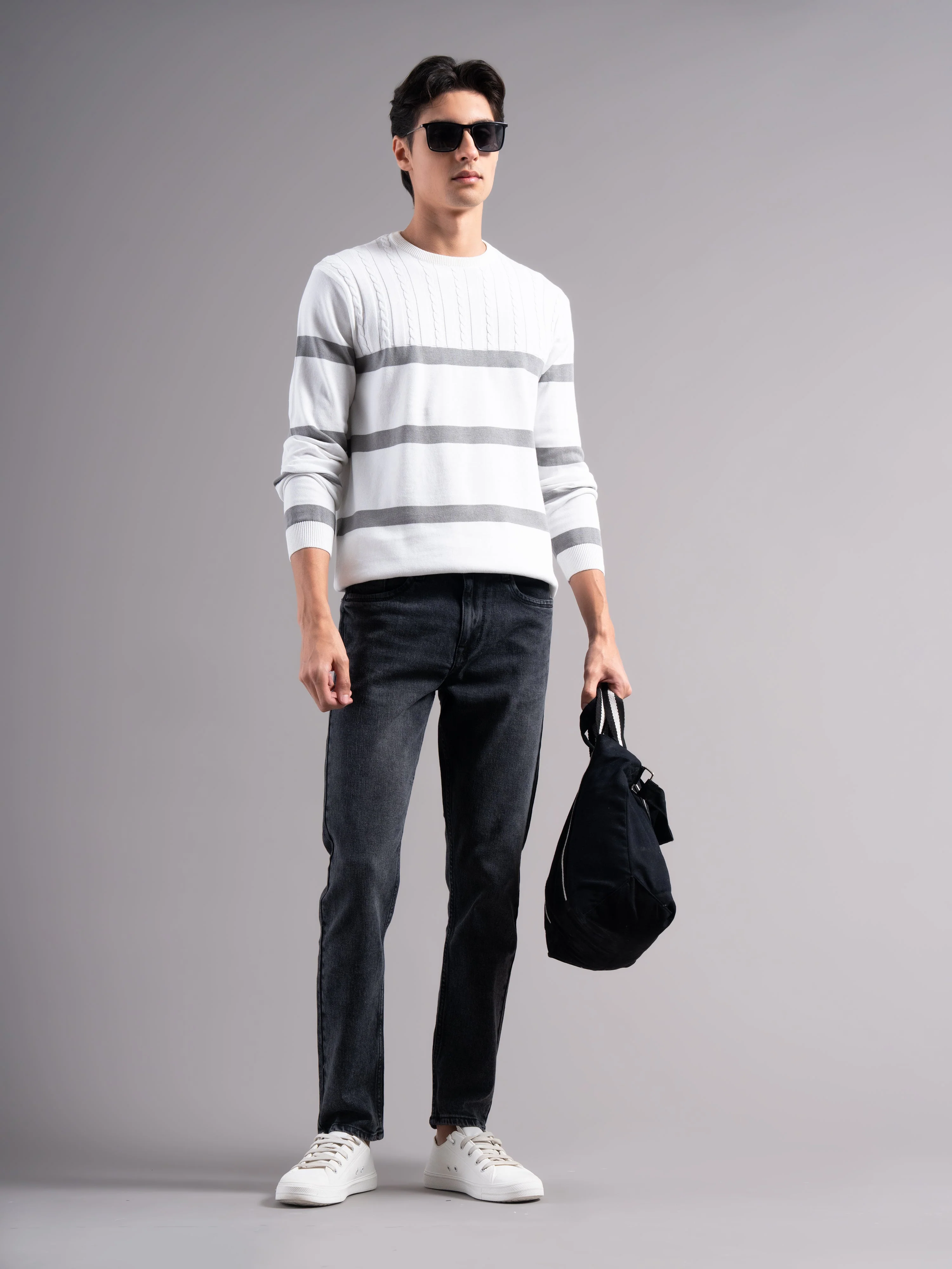 Men Astor Grey Knit T-Shirt - Image 6