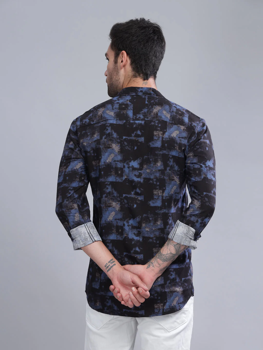 Men Astral Black Rayon Shirt - Image 3