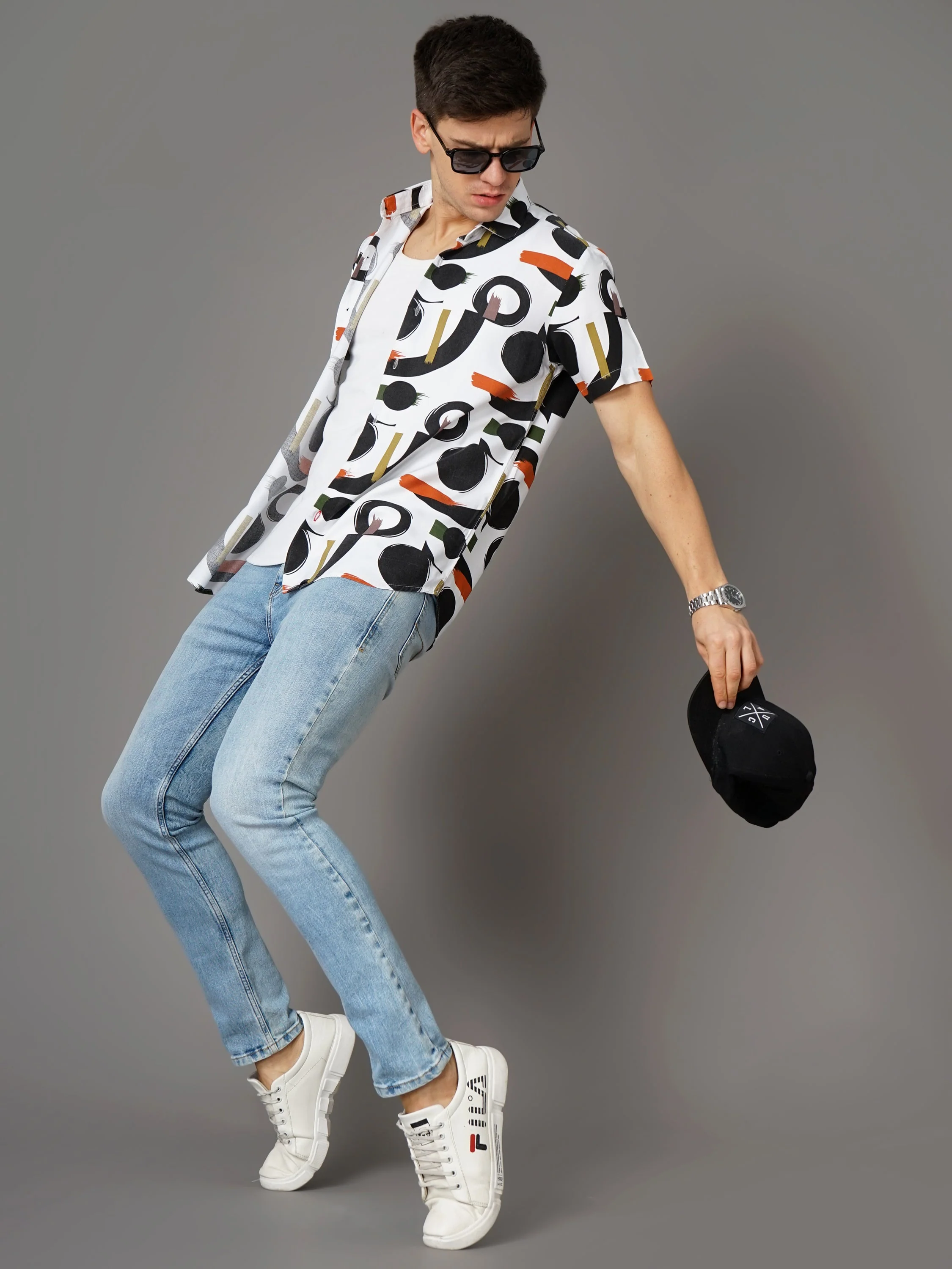 Men Astral Black Rayon Shirt - Image 6