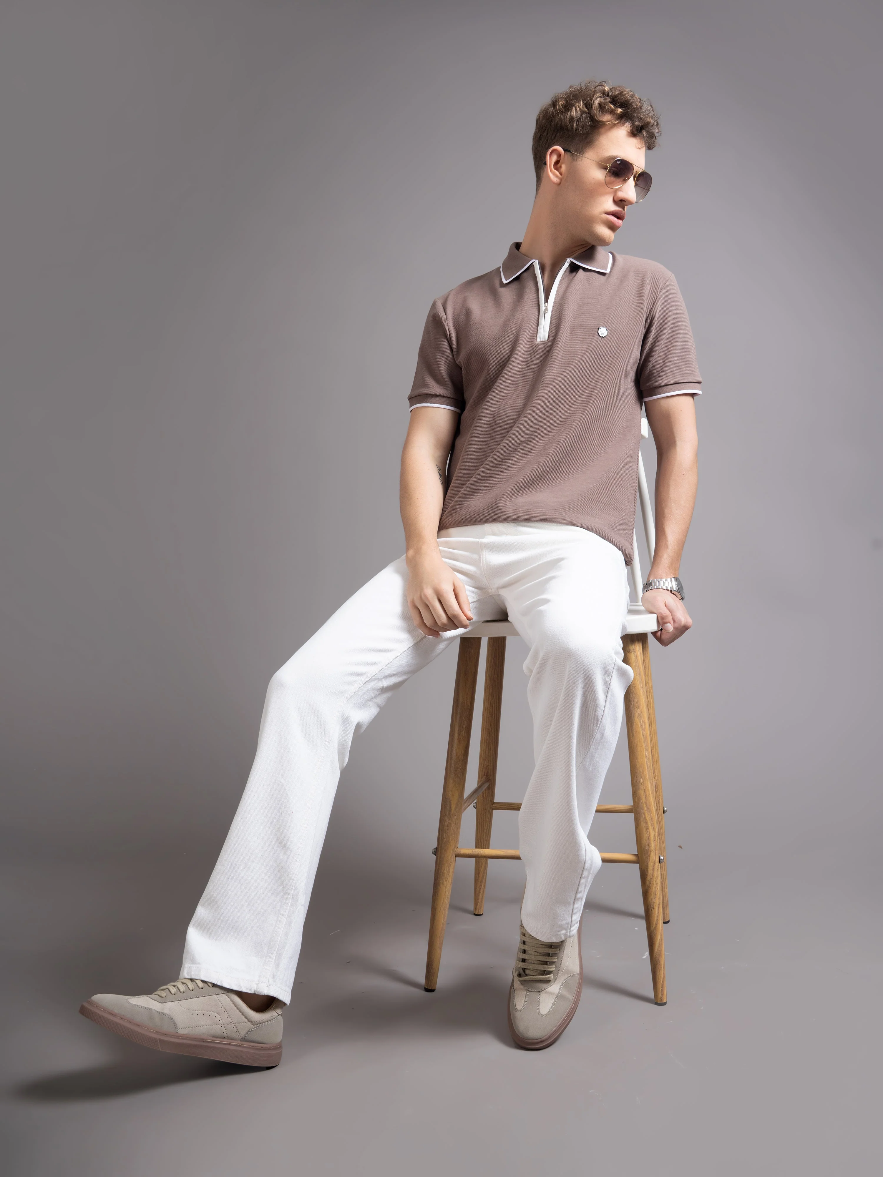 Men Aurel Brown Polo T-Shirt - Image 6