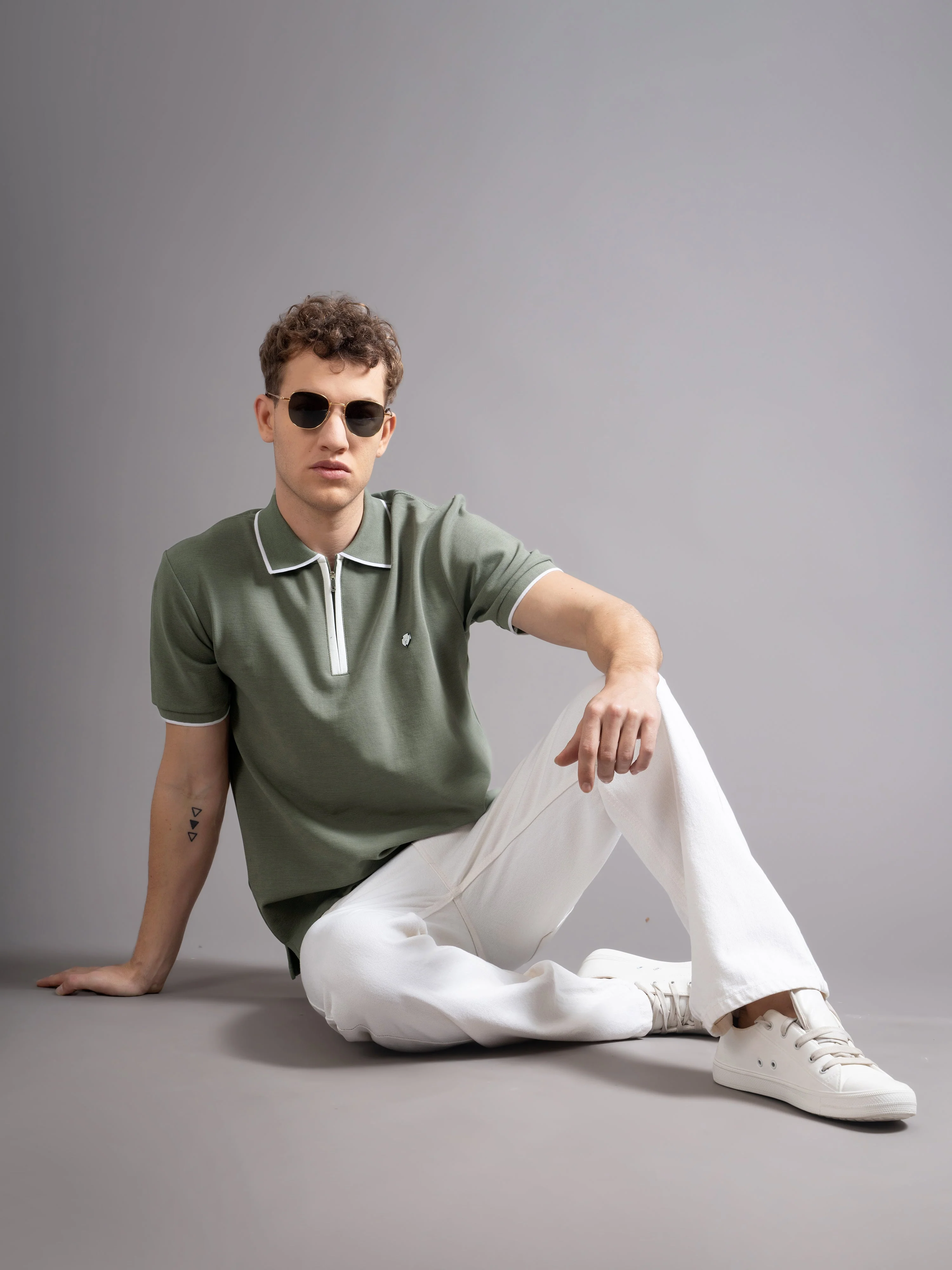 Men Aurel Green Polo T-Shirt - Image 5