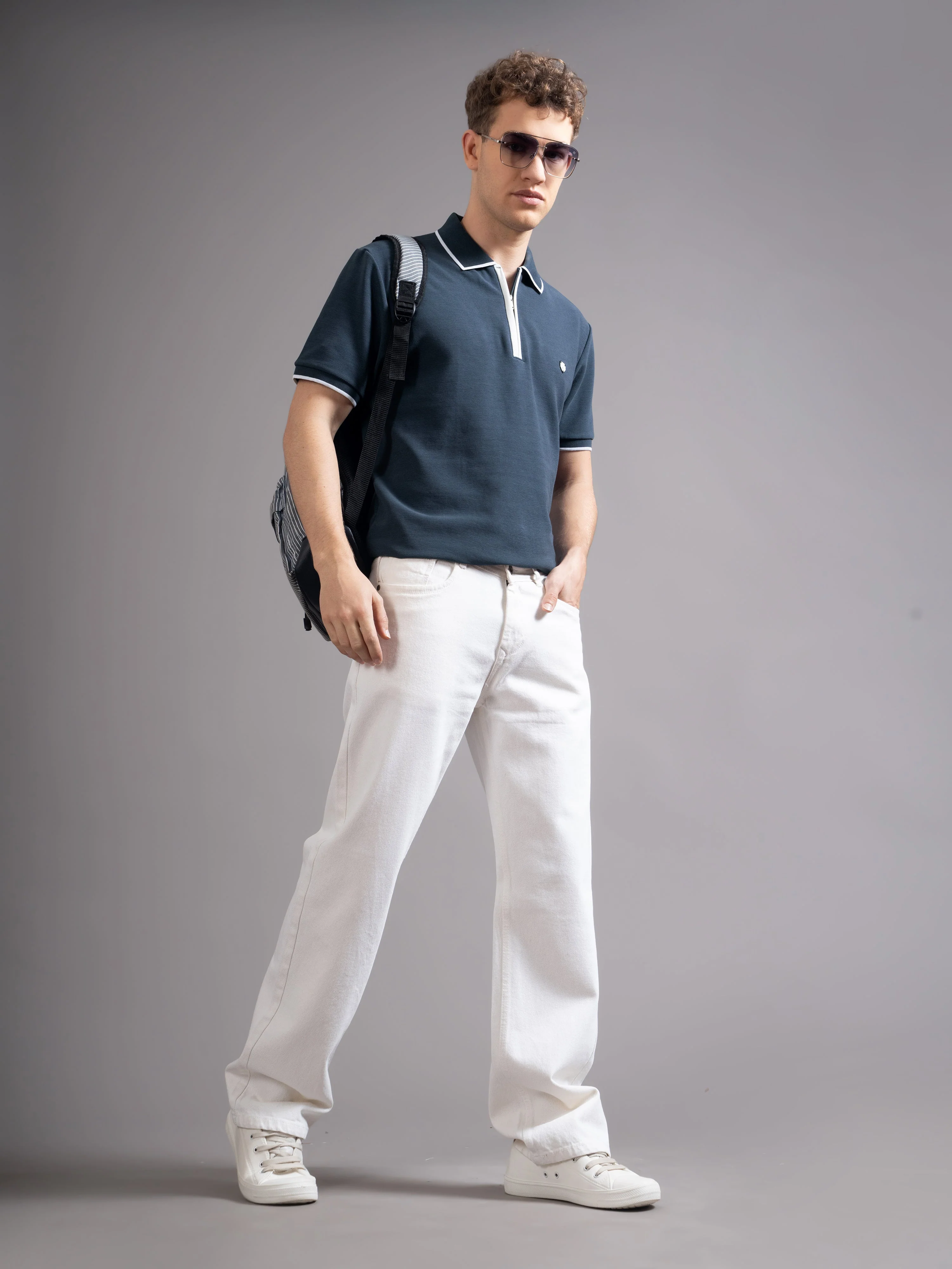 Men Aurel Navy Polo T-Shirt - Image 6