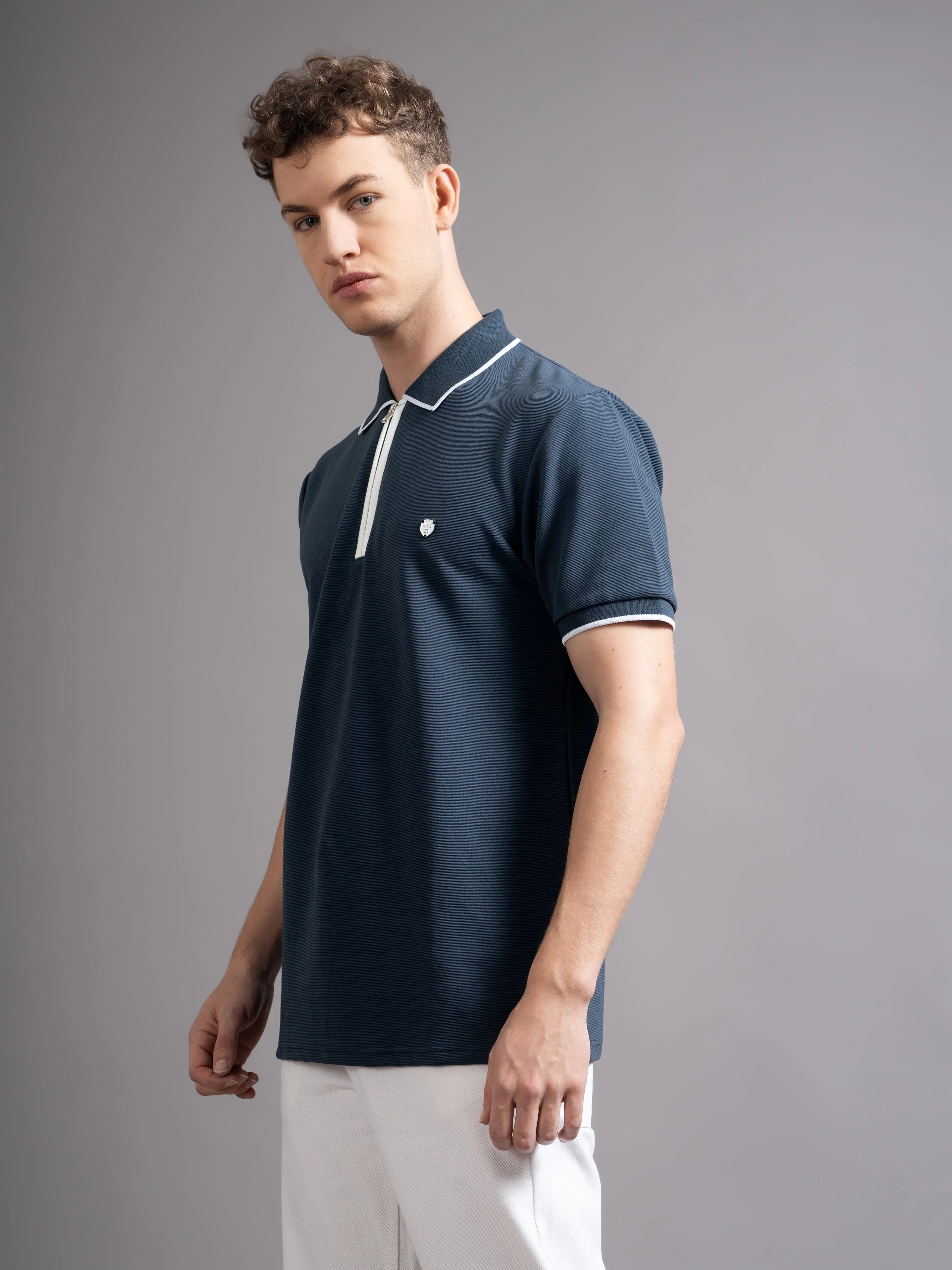 Men Aurel Navy Polo T-Shirt - Image 7