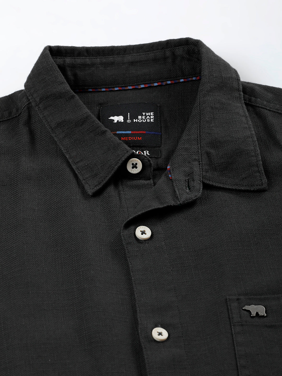 Men Auro Ardor Edition Grey Solid Slim Fit Cotton Casual Shirt - Image 3