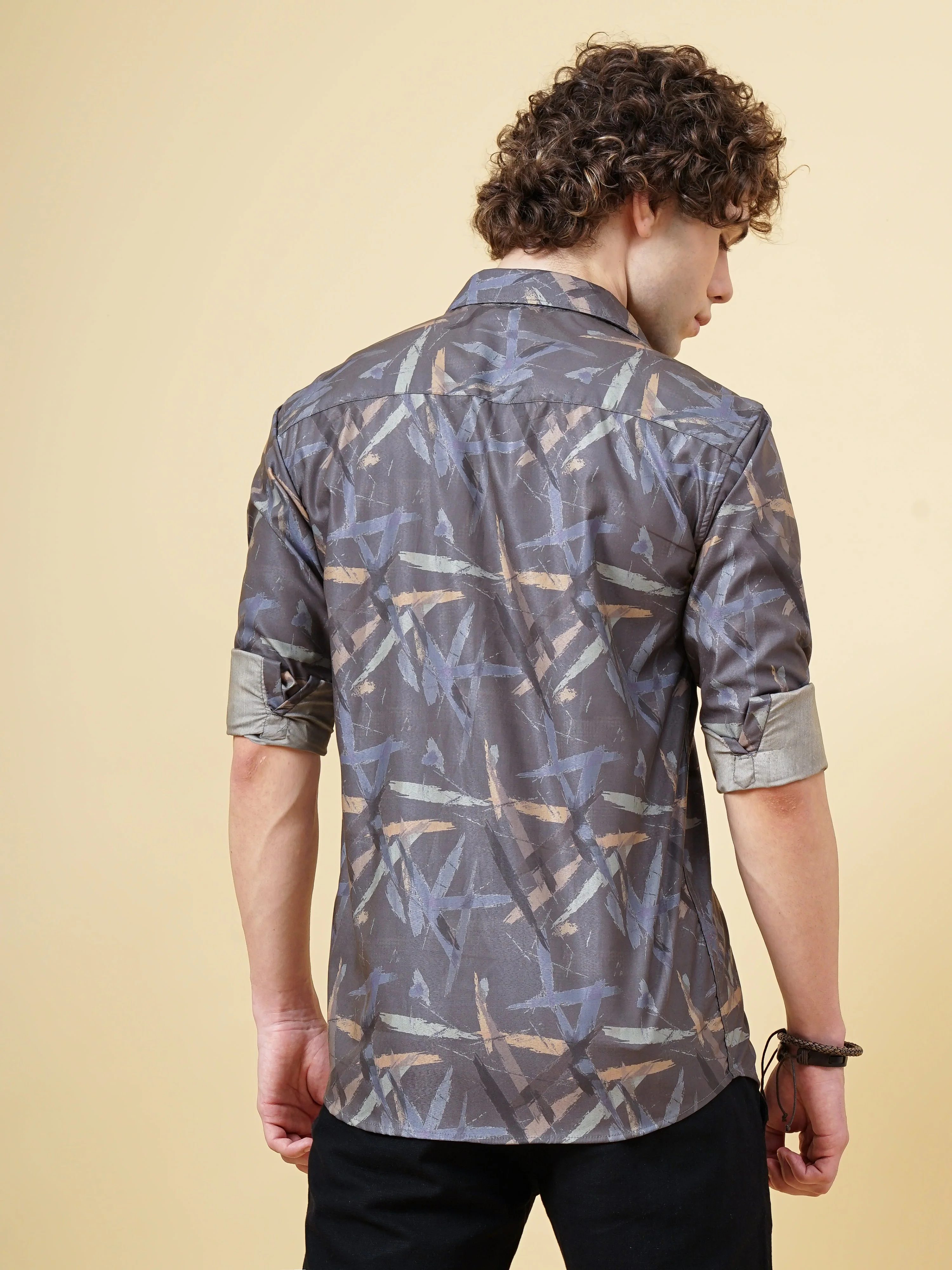 Men Avast Olive Print Shirt - Image 3