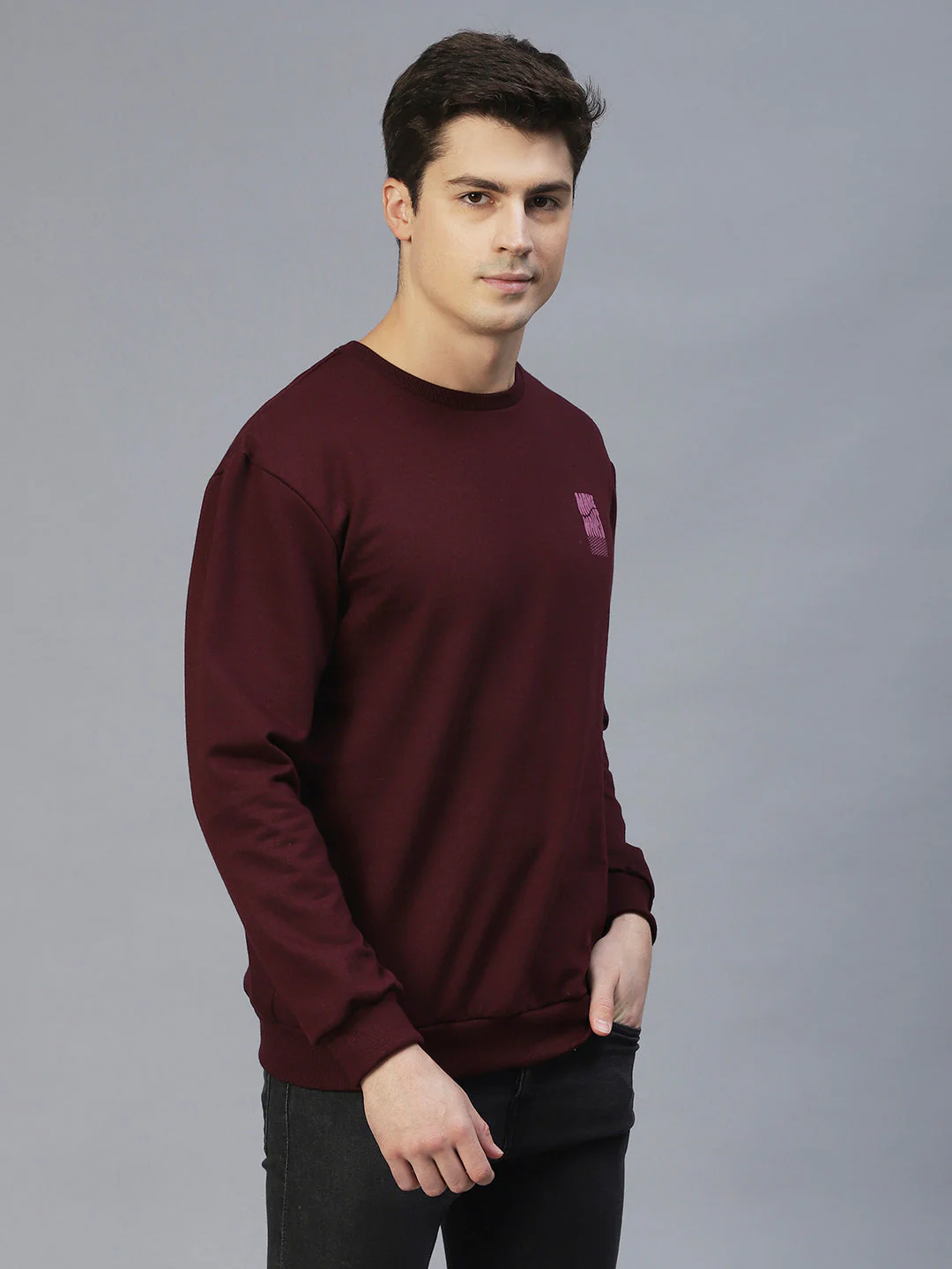 Men Back Printed Oversize Fleece Sweatshirt - Image 3