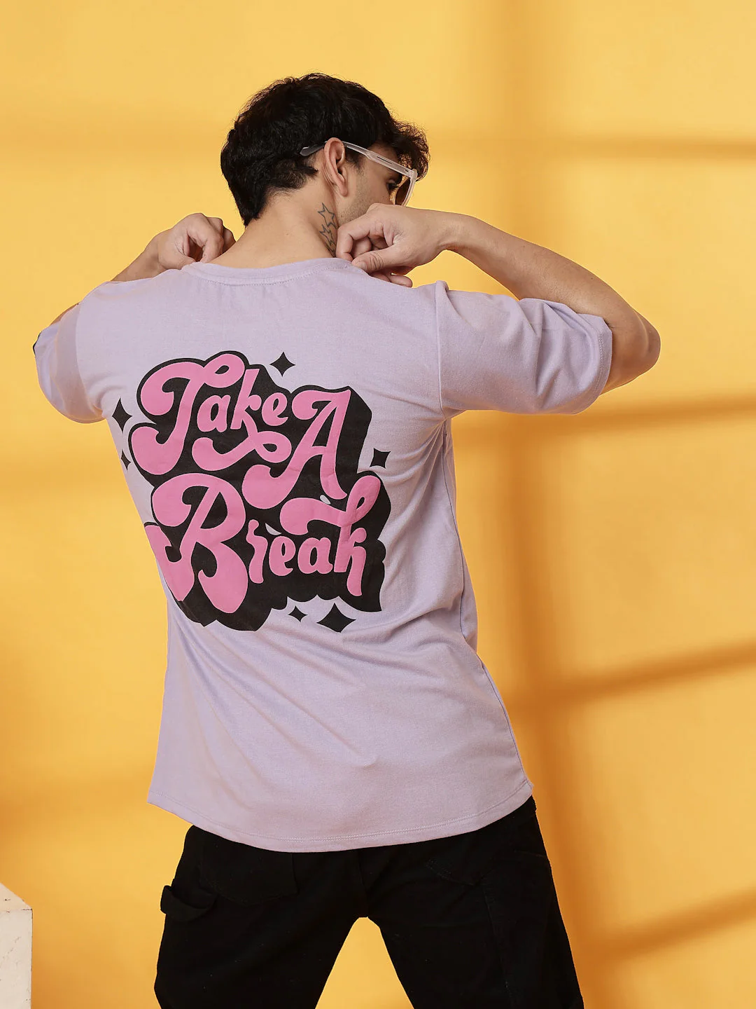 Men Back Puff Print T-Shirt - Image 2