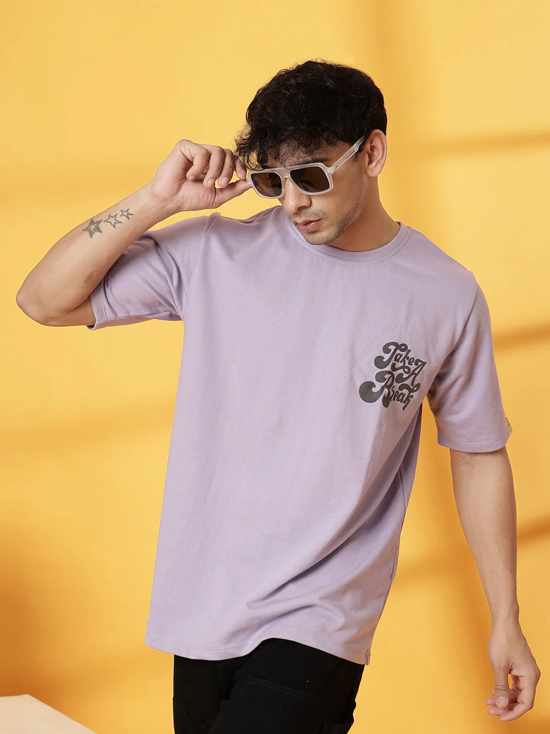 Men Back Puff Print T-Shirt - Image 3