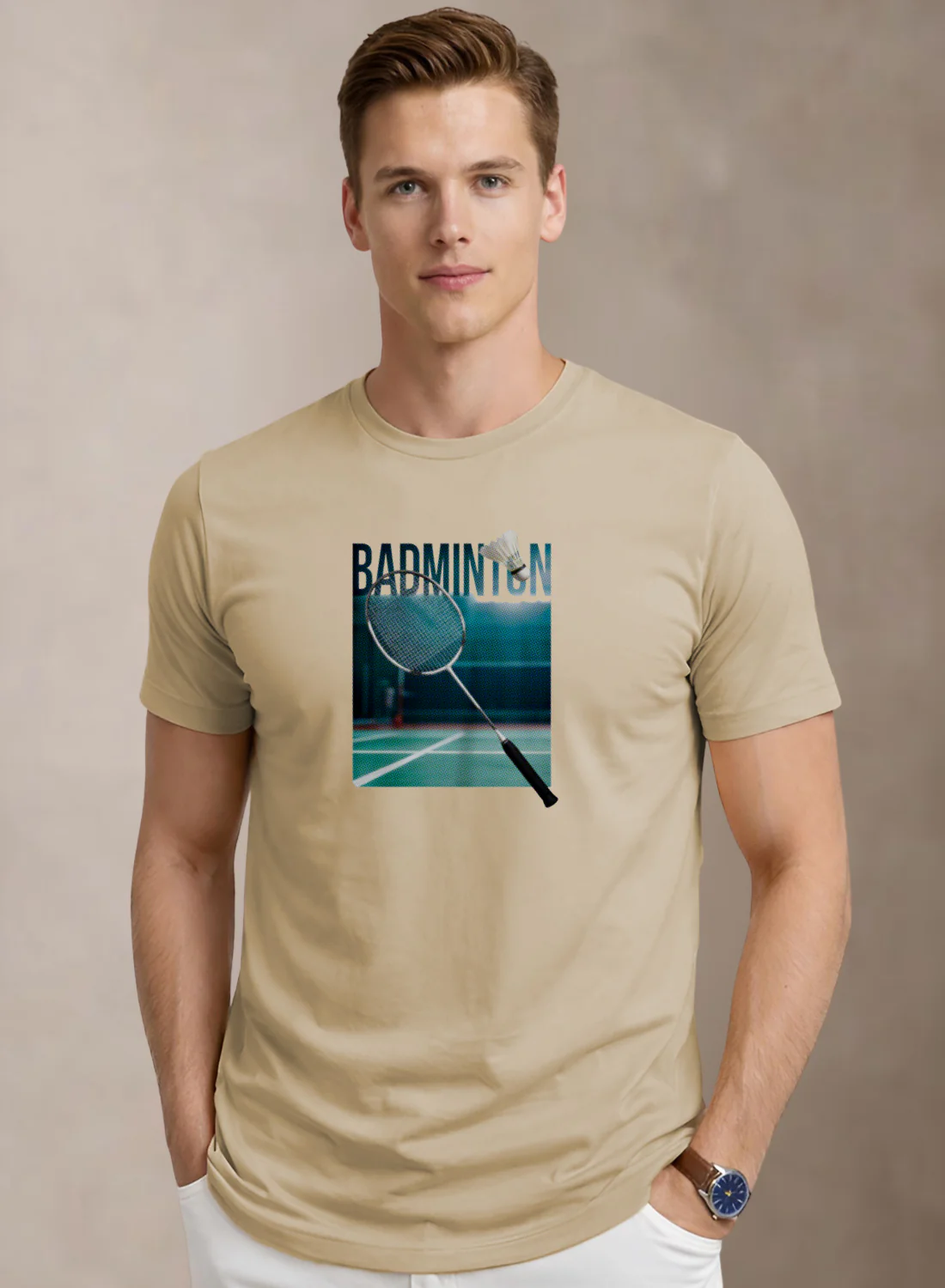 Men Badminton Graphic T-Shirt - Image 2