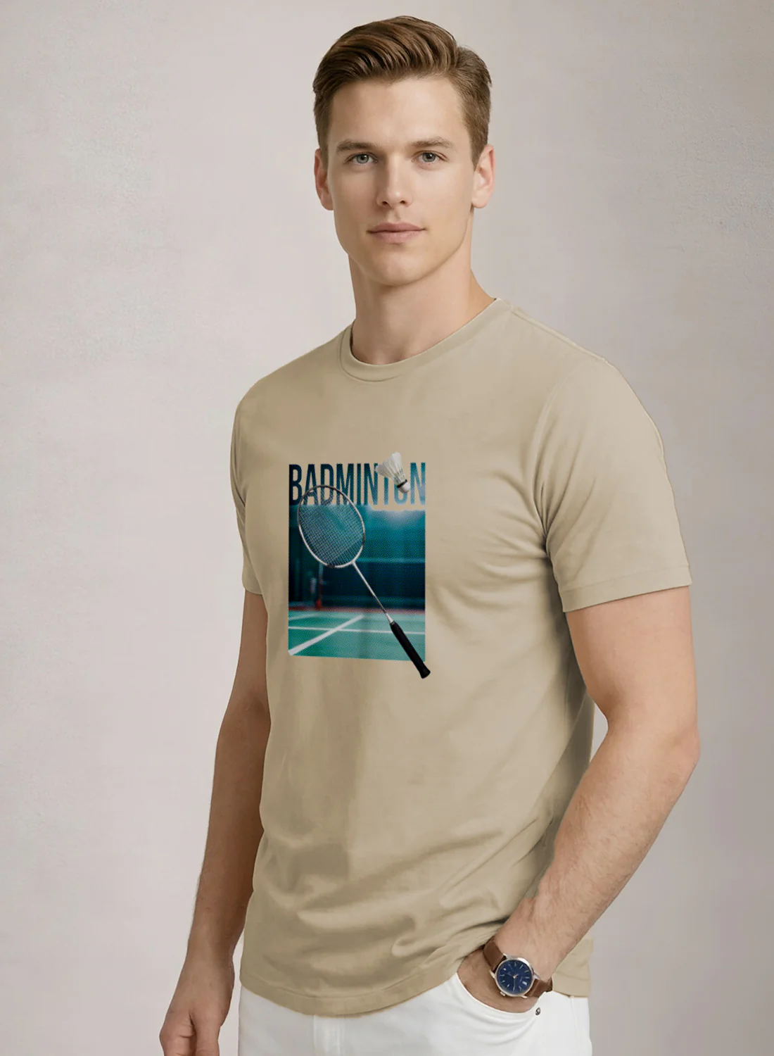 Men Badminton Graphic T-Shirt - Image 4