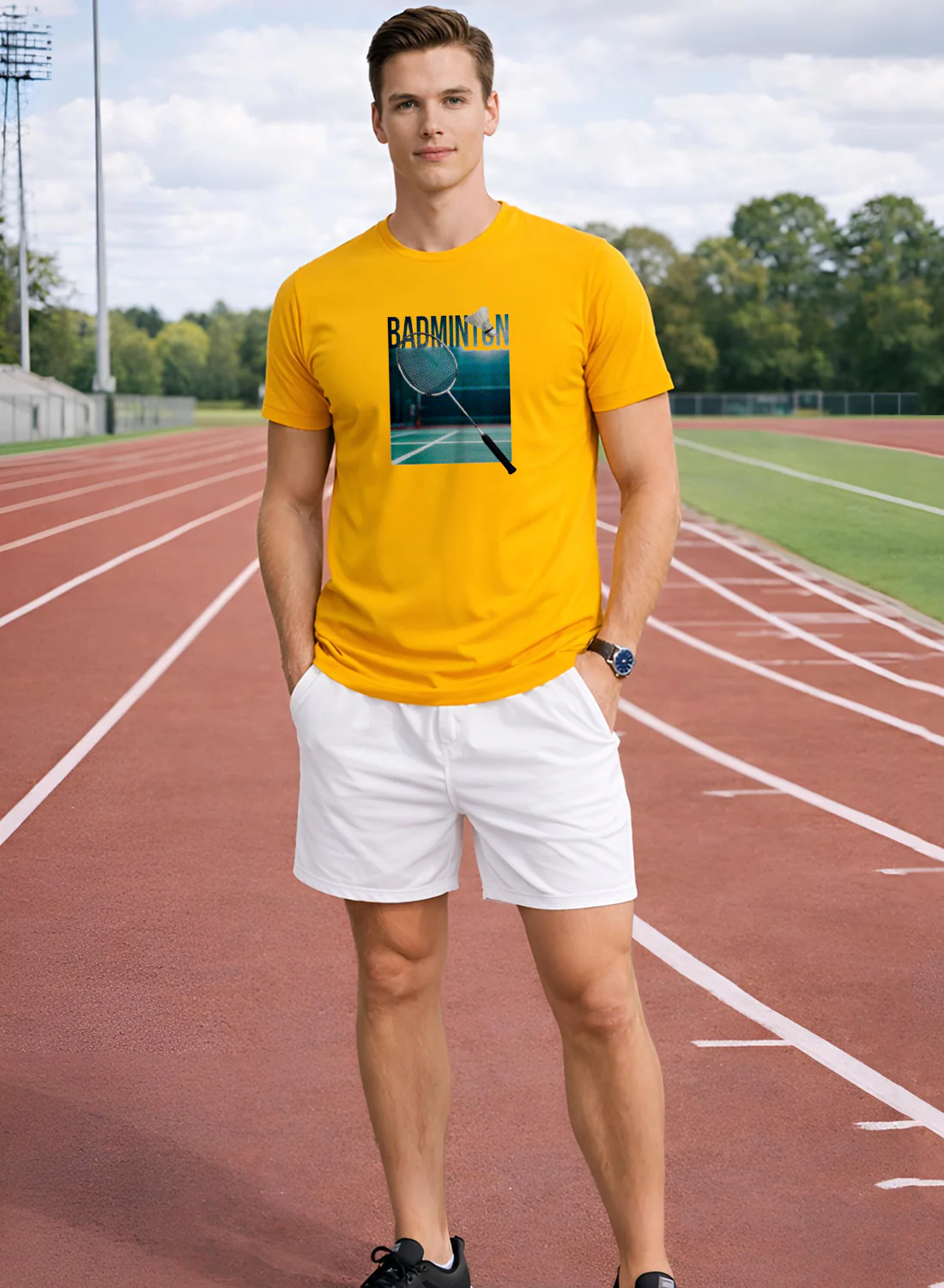 Men Badminton Graphic T-Shirt - Image 5