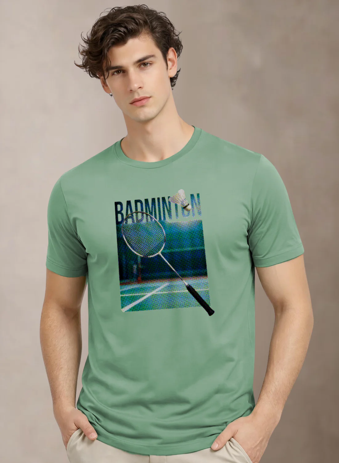 Men Badminton Graphic T-Shirt - Image 2