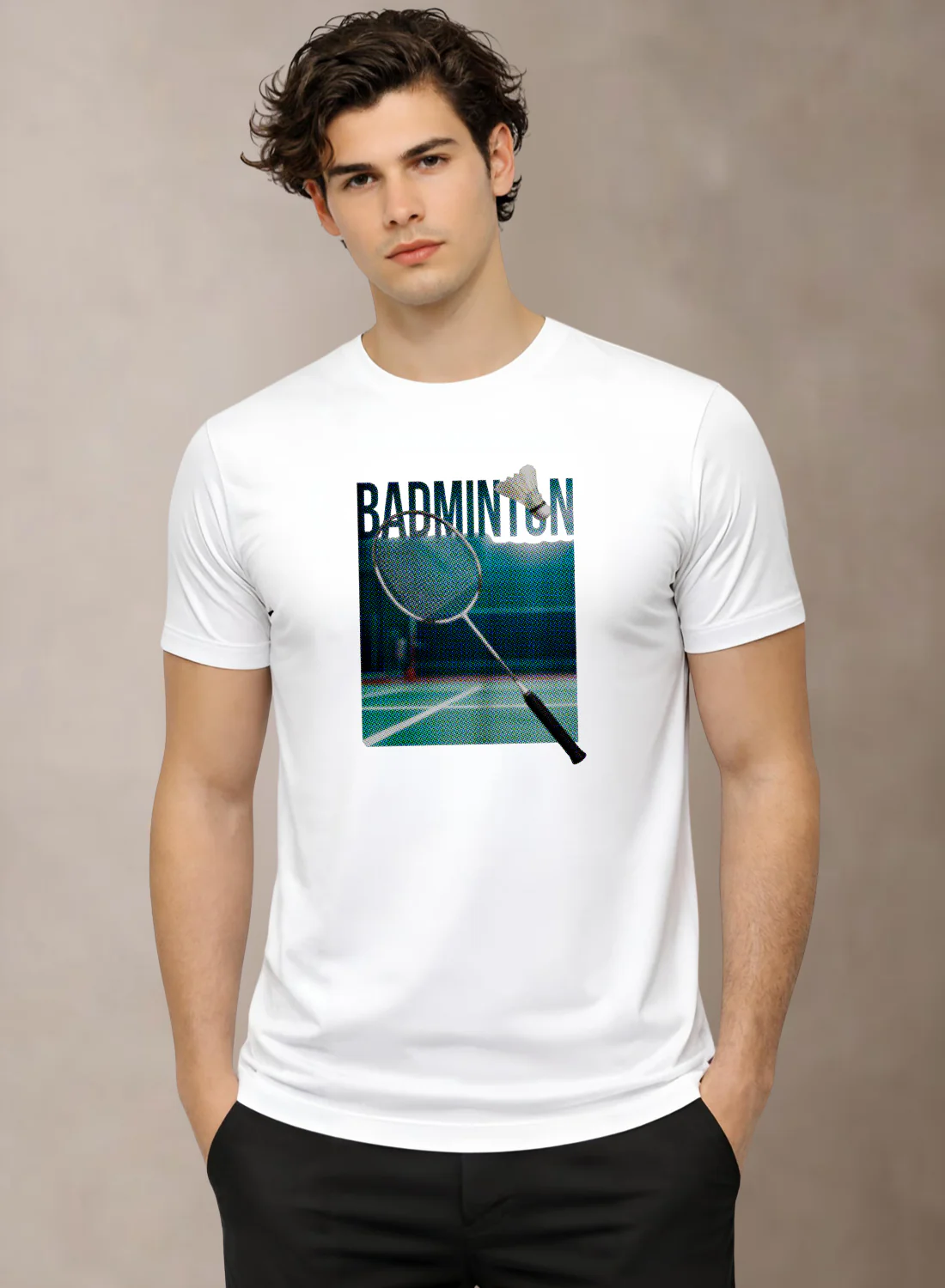 Men Badminton Graphic T-Shirt - Image 2