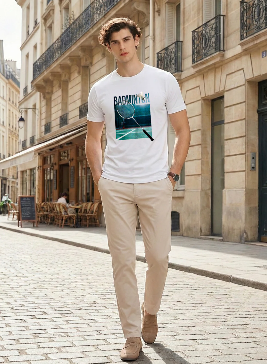 Men Badminton Graphic T-Shirt - Image 5