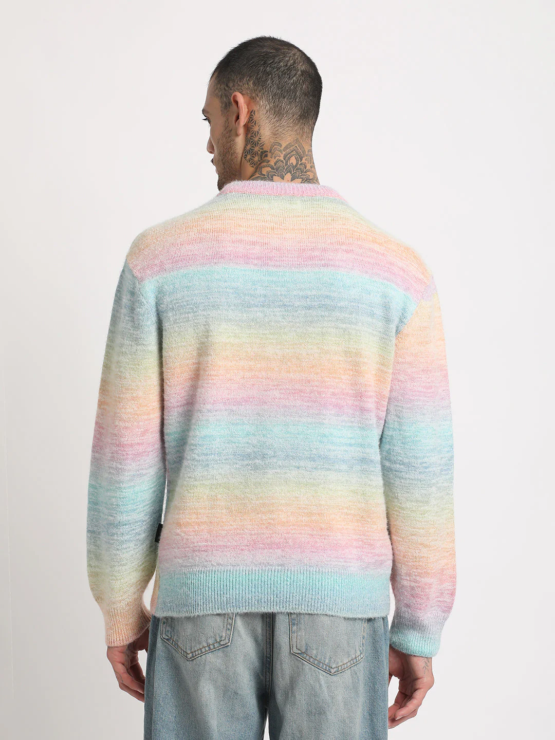 Men Baeb: 's Multi Striped Drop Shoulder Acrylic Pullovers | The Bear House - Image 5