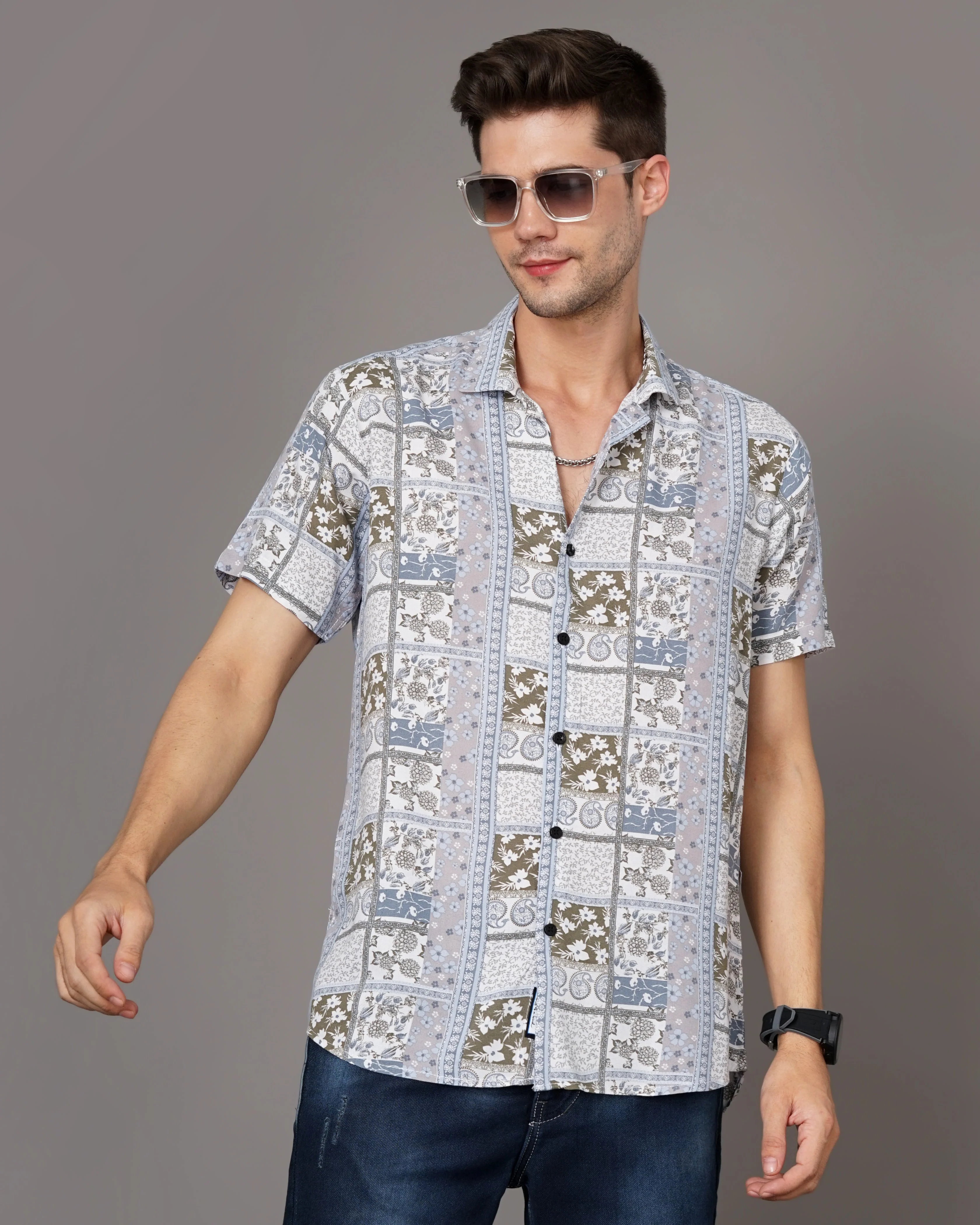 Men Bandana Blue Shirt - Image 2