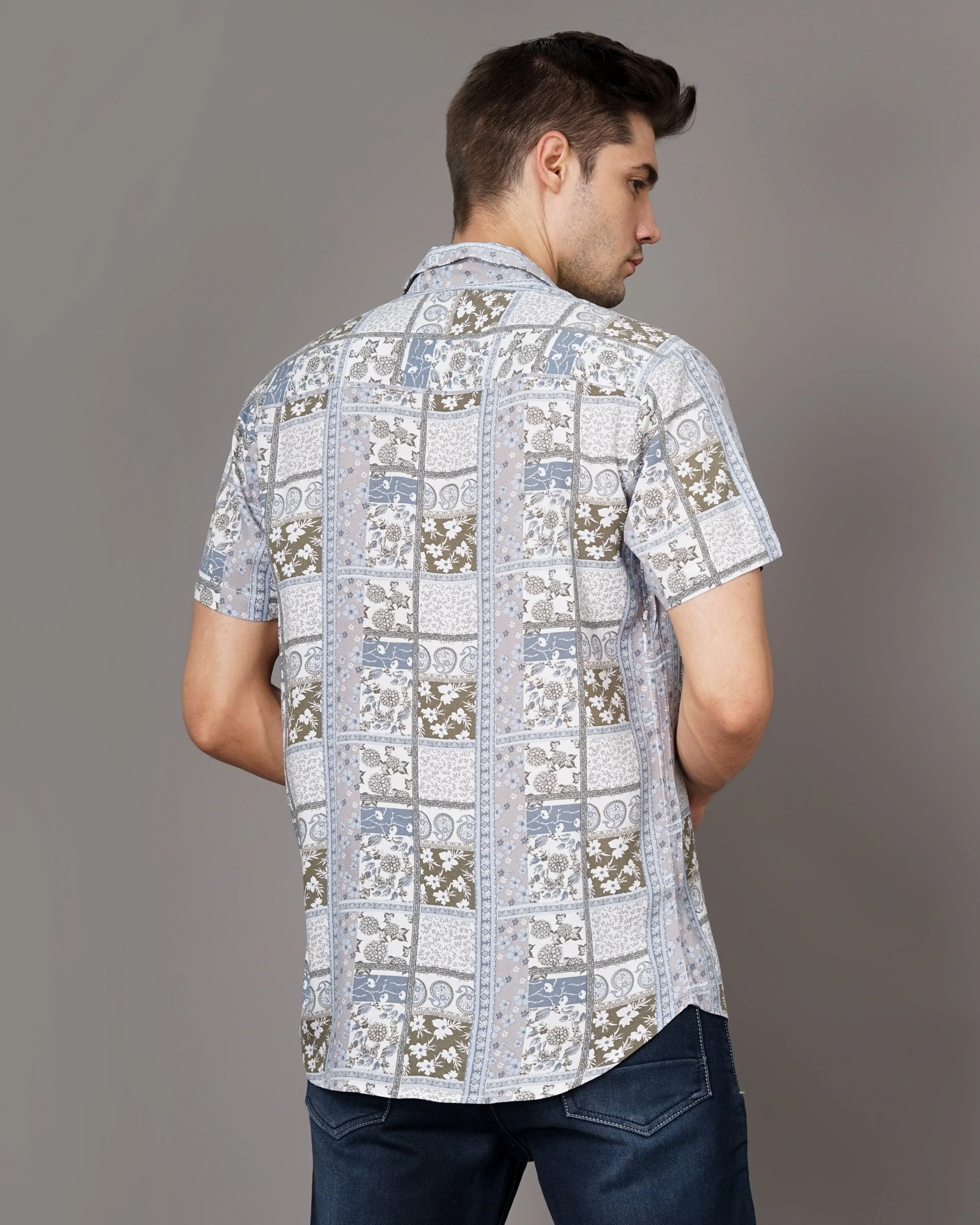 Men Bandana Blue Shirt - Image 3