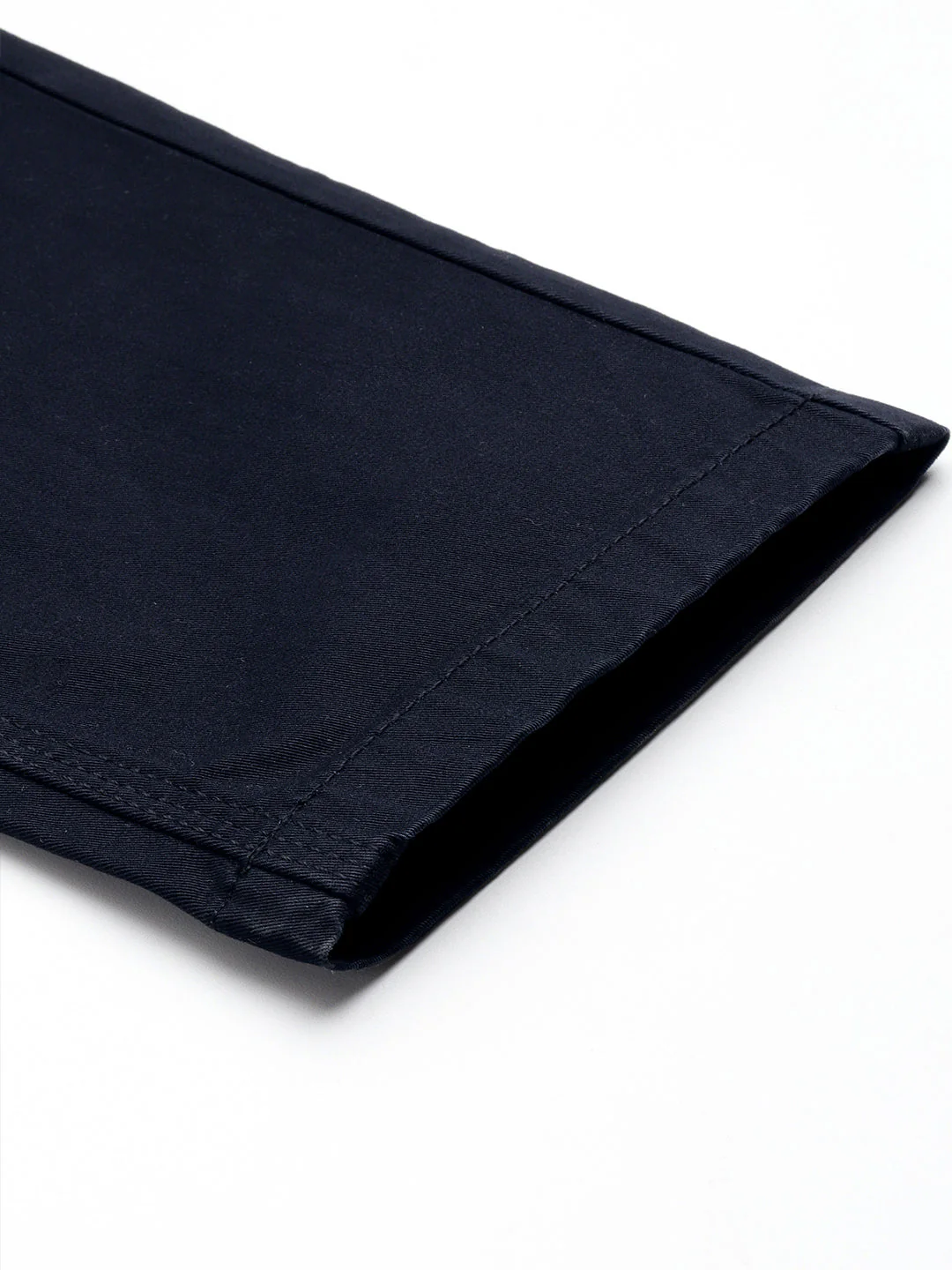 Men Baraki Navy Blue Solid Tapered Fit Chinos Trousers - Image 7