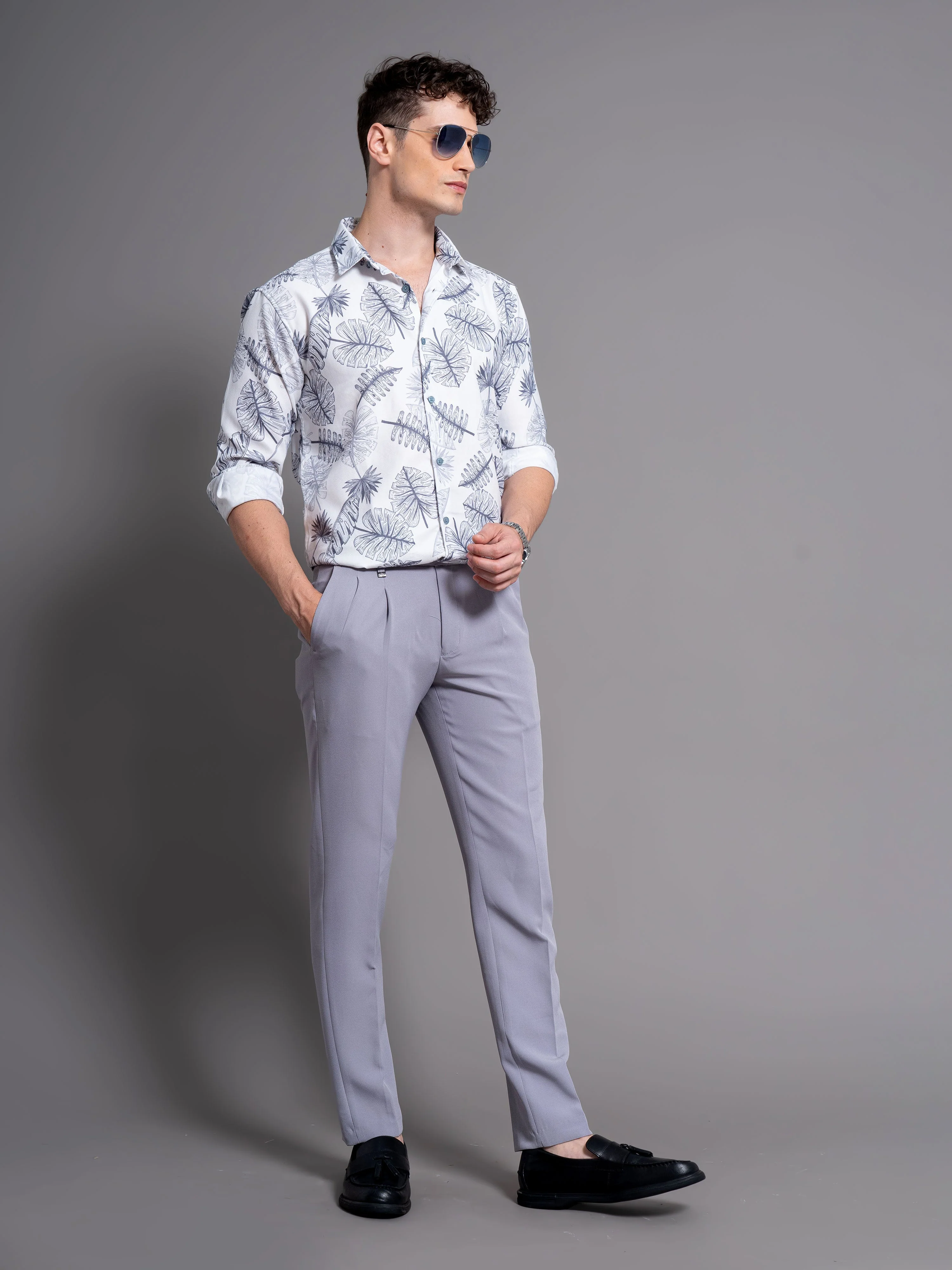 Men Bask Blue Floral Shirt - Image 6