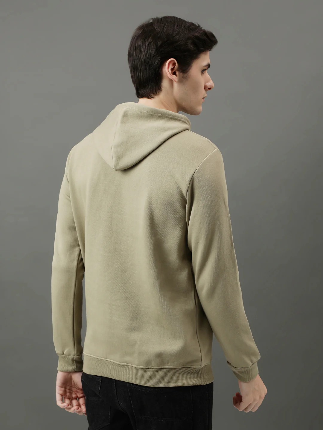 Men Beige Be Yourself ton Printed Hoodie - Image 3