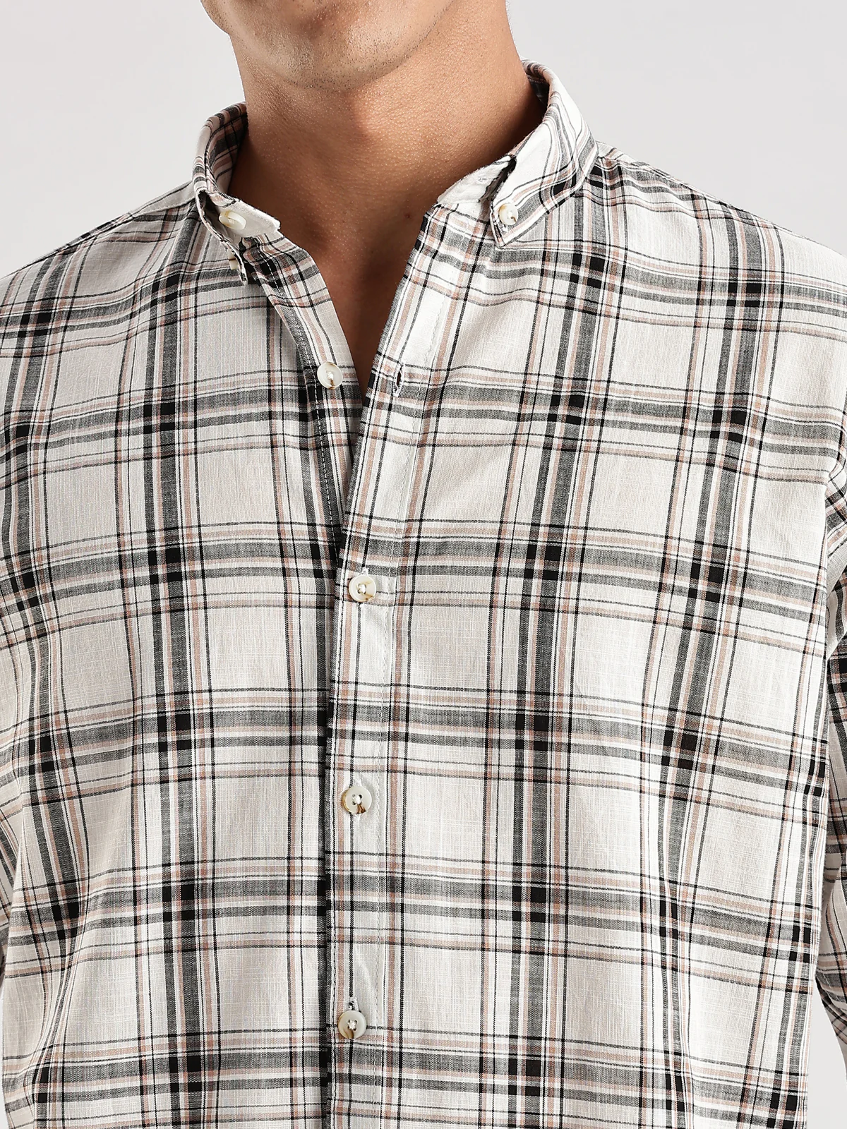 Men Beige Casual Shirt - Image 2
