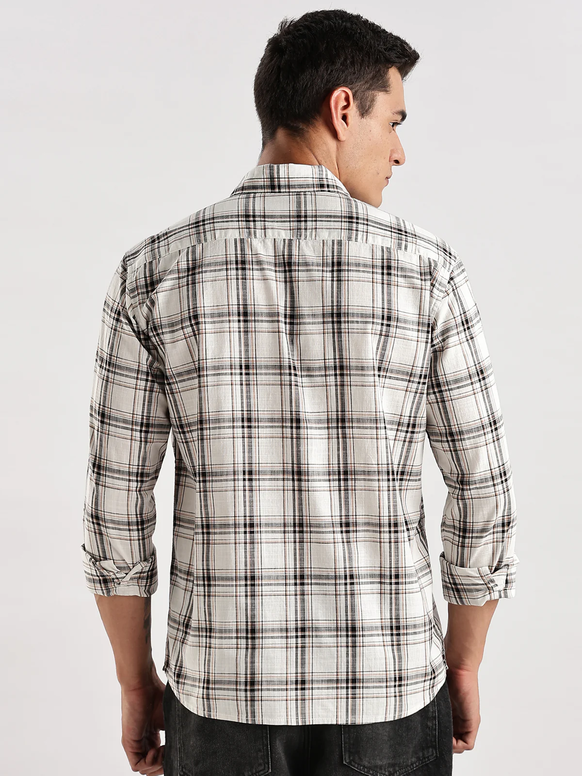 Men Beige Casual Shirt - Image 3