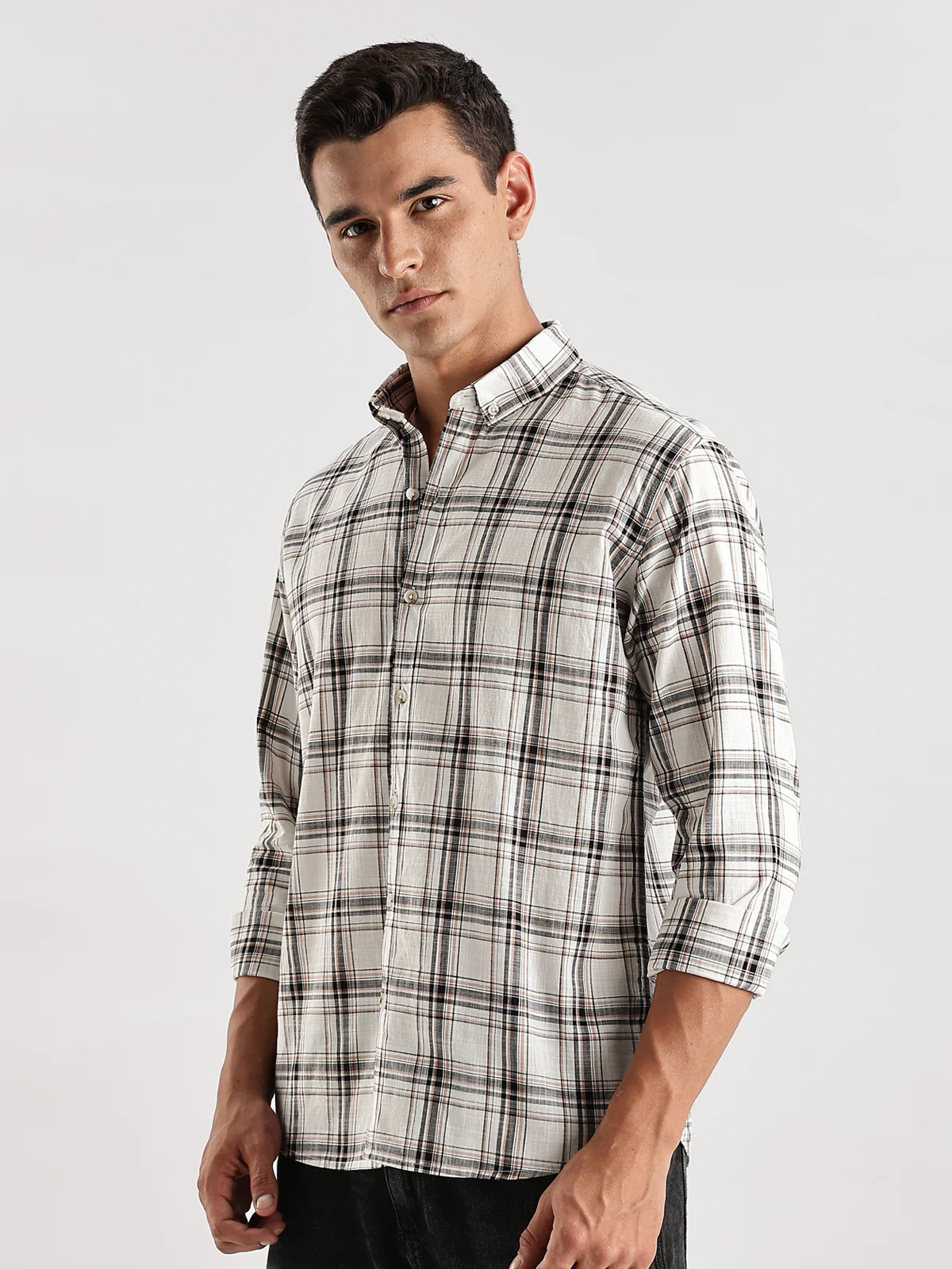 Men Beige Casual Shirt - Image 4
