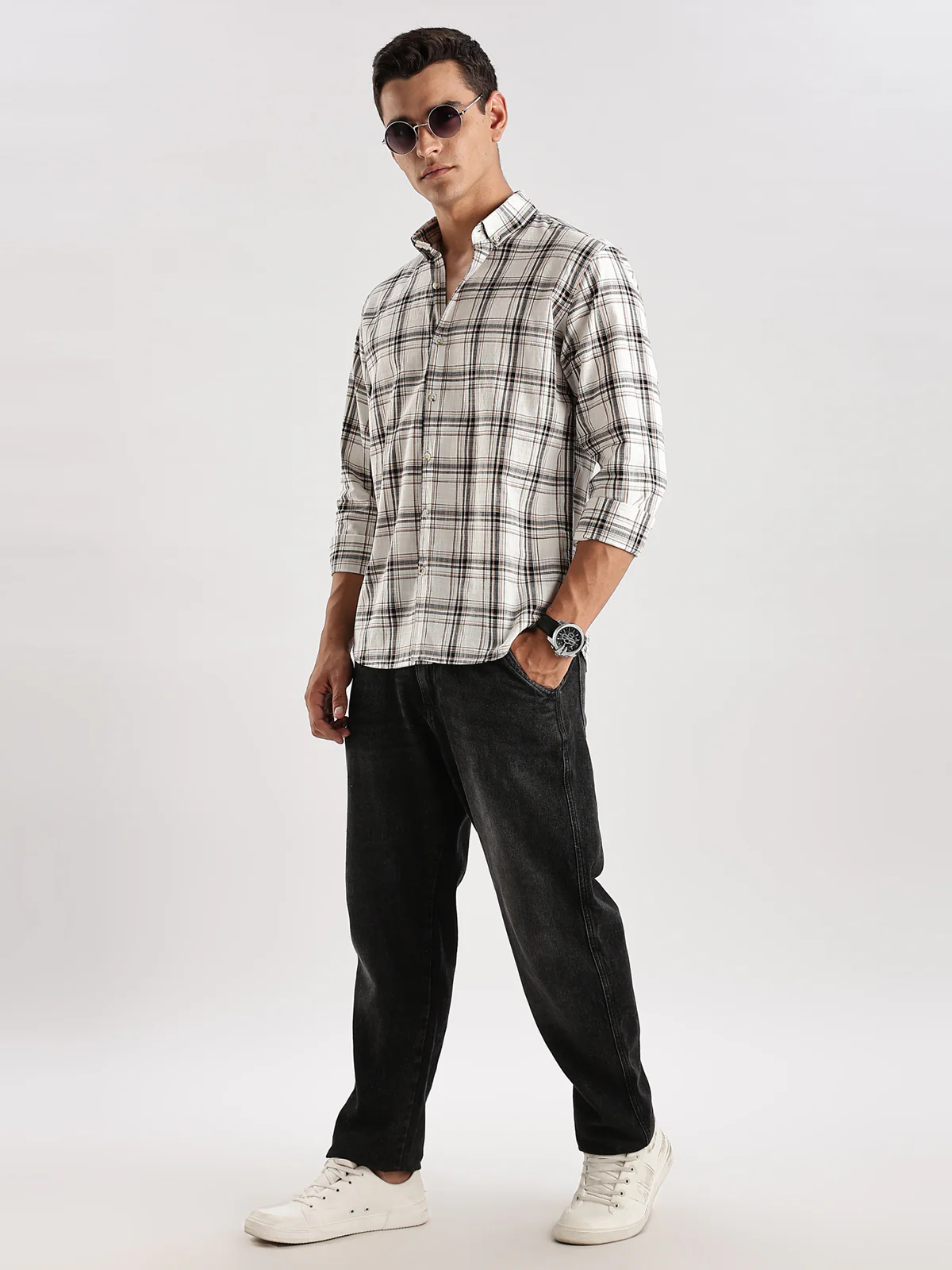 Men Beige Casual Shirt - Image 5