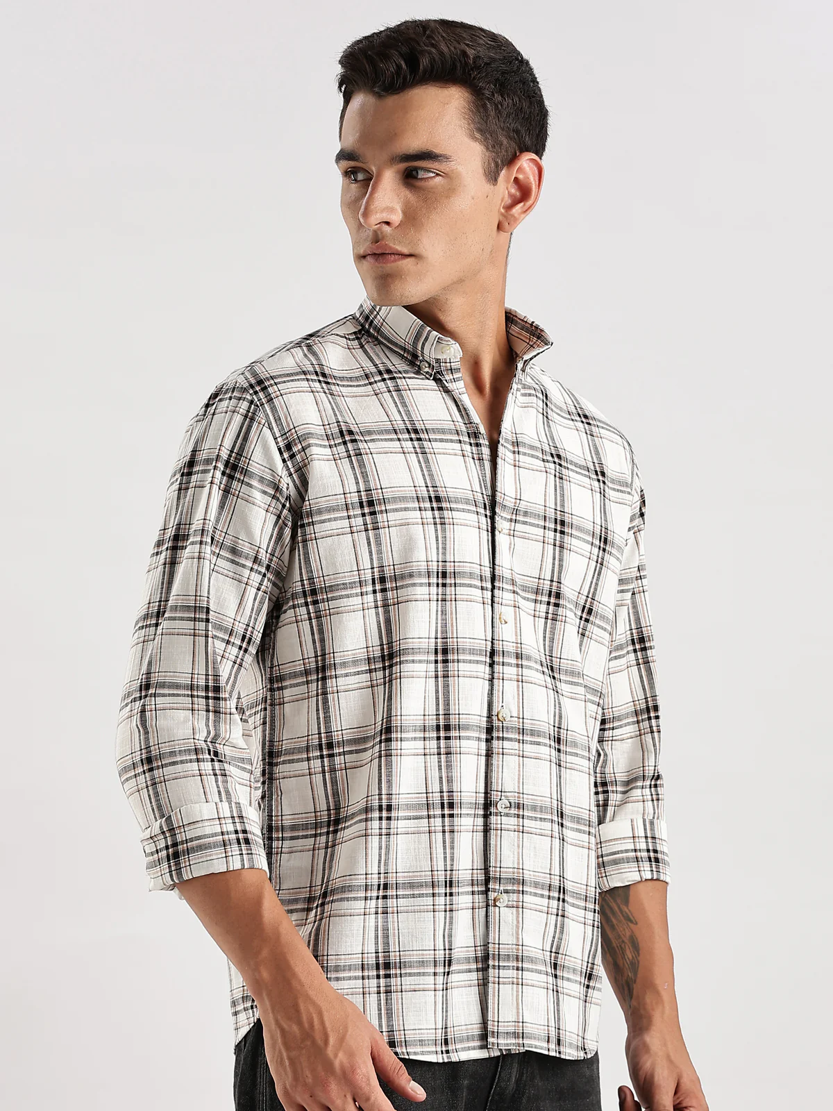 Men Beige Casual Shirt - Image 6