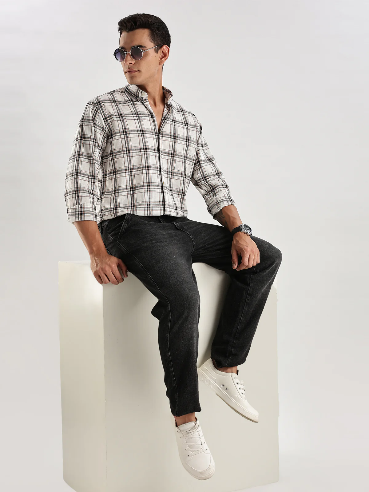 Men Beige Casual Shirt - Image 7