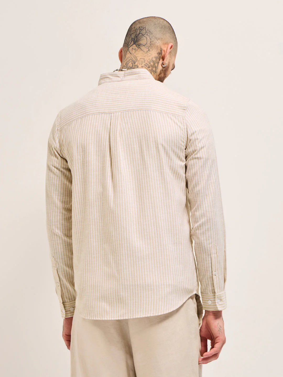 Men Beige Casual Shirt - Image 2