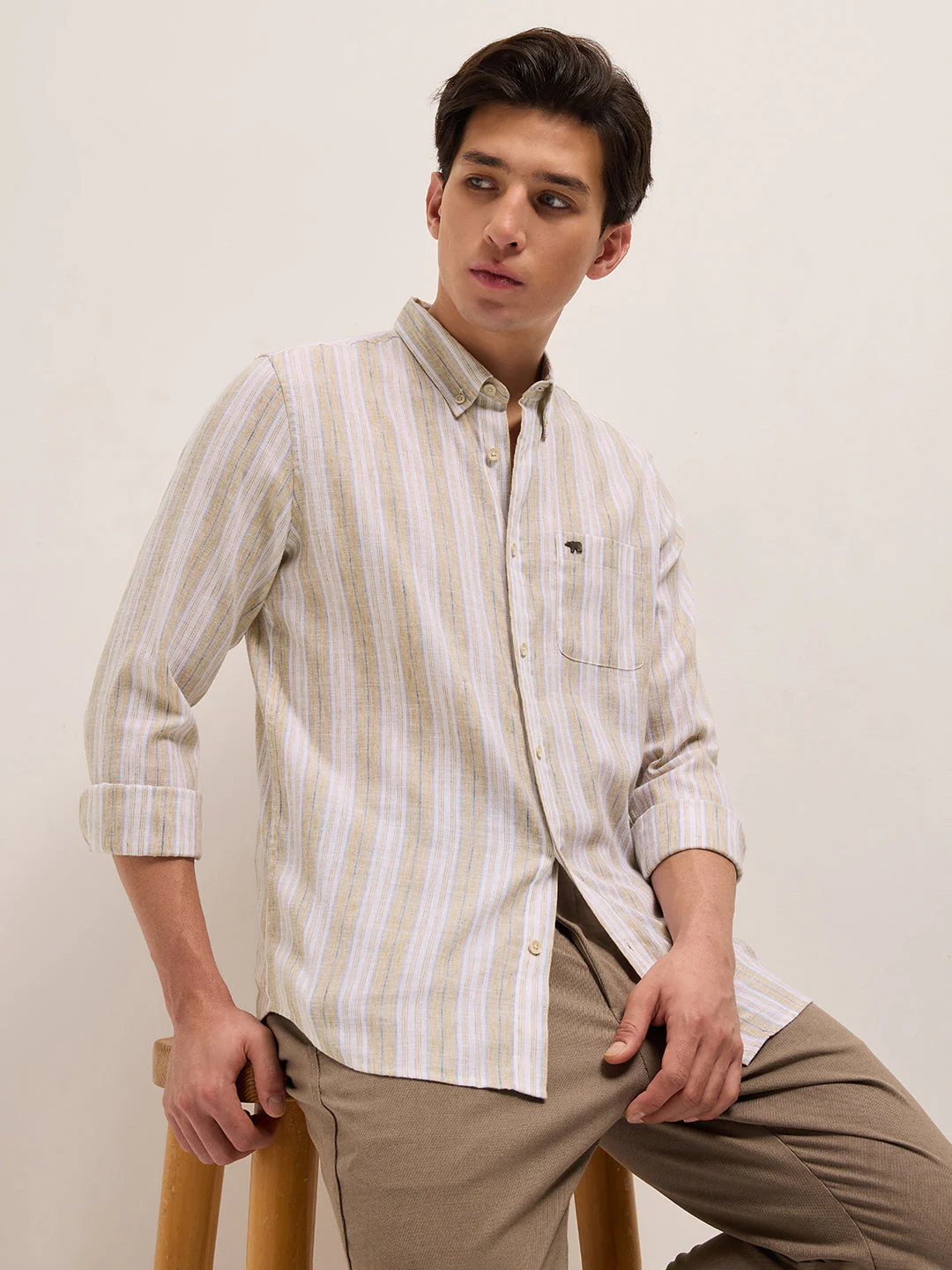 Men Beige Casual Shirt