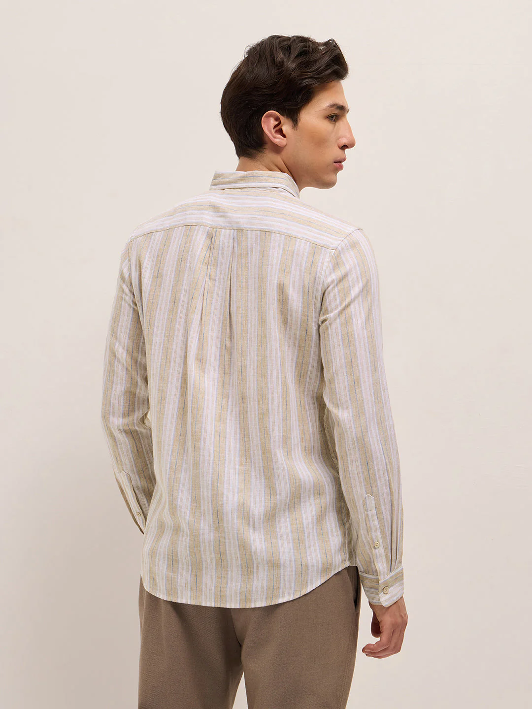 Men Beige Casual Shirt - Image 2