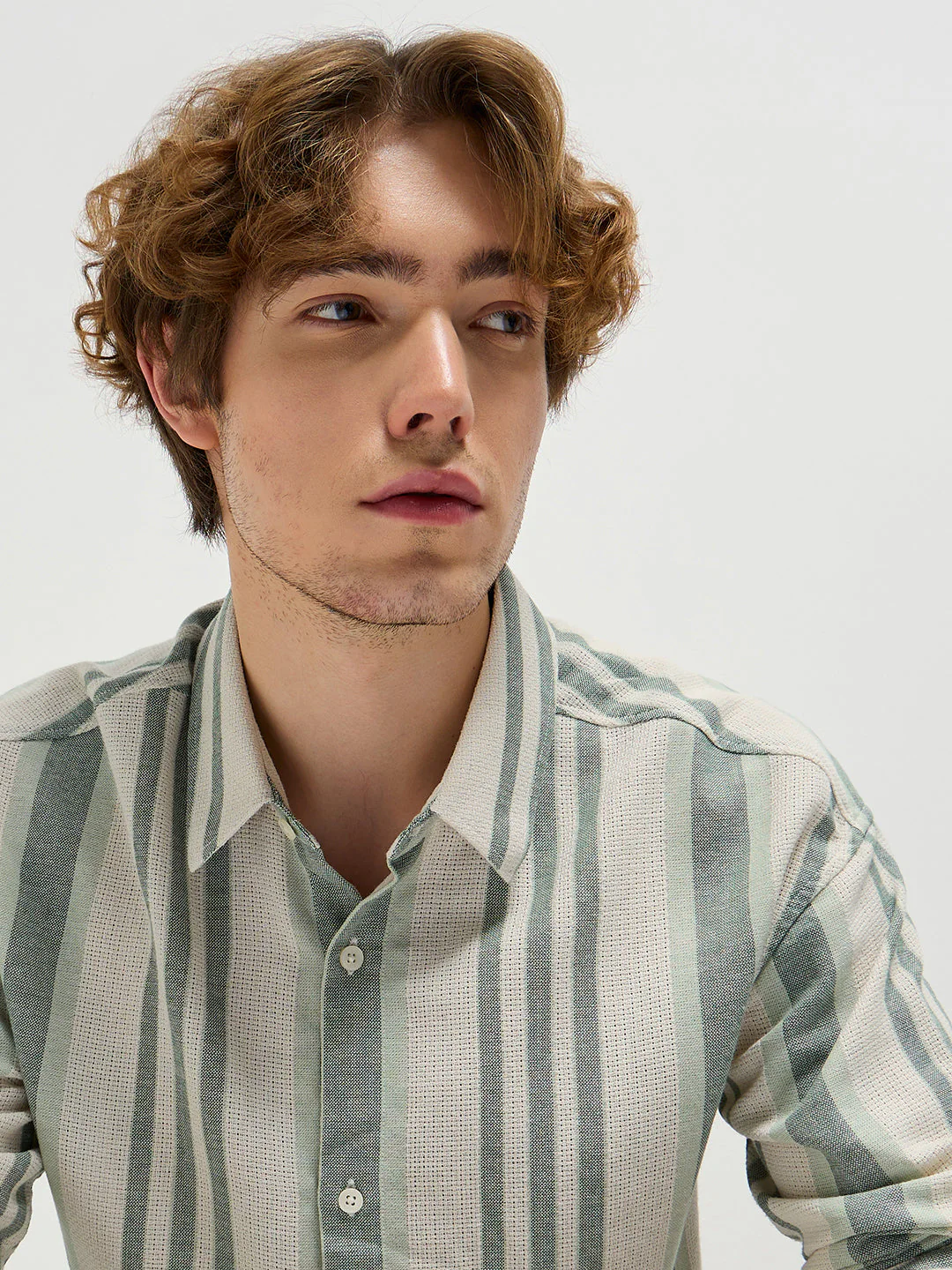 Men Beige Casual Shirt - Image 5