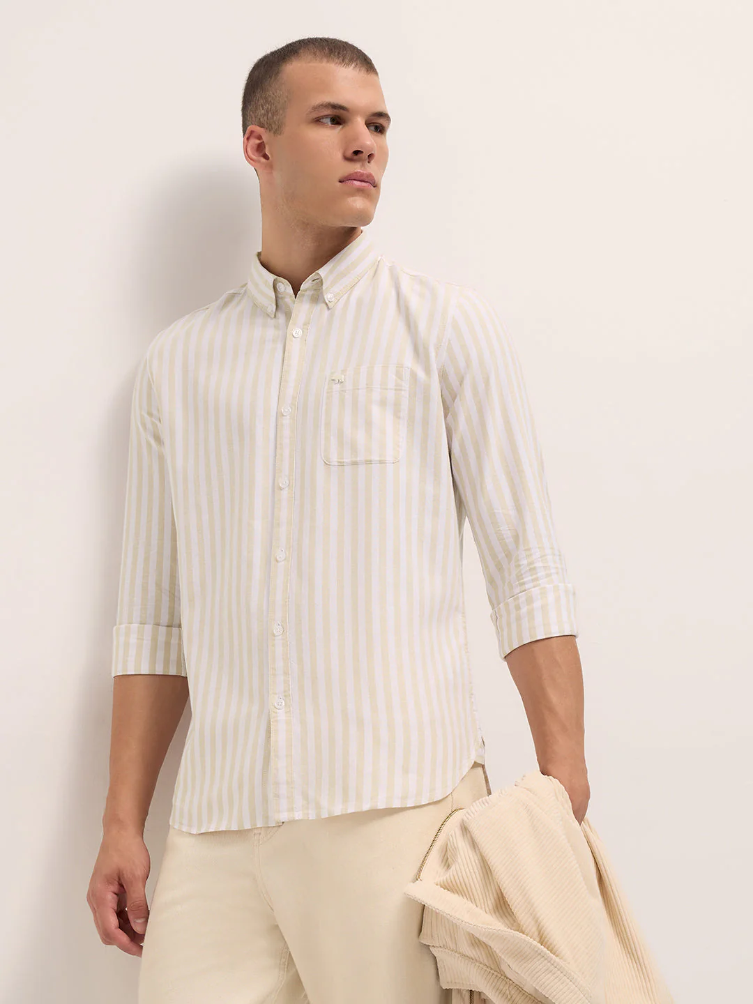 Men Beige Casual Shirt