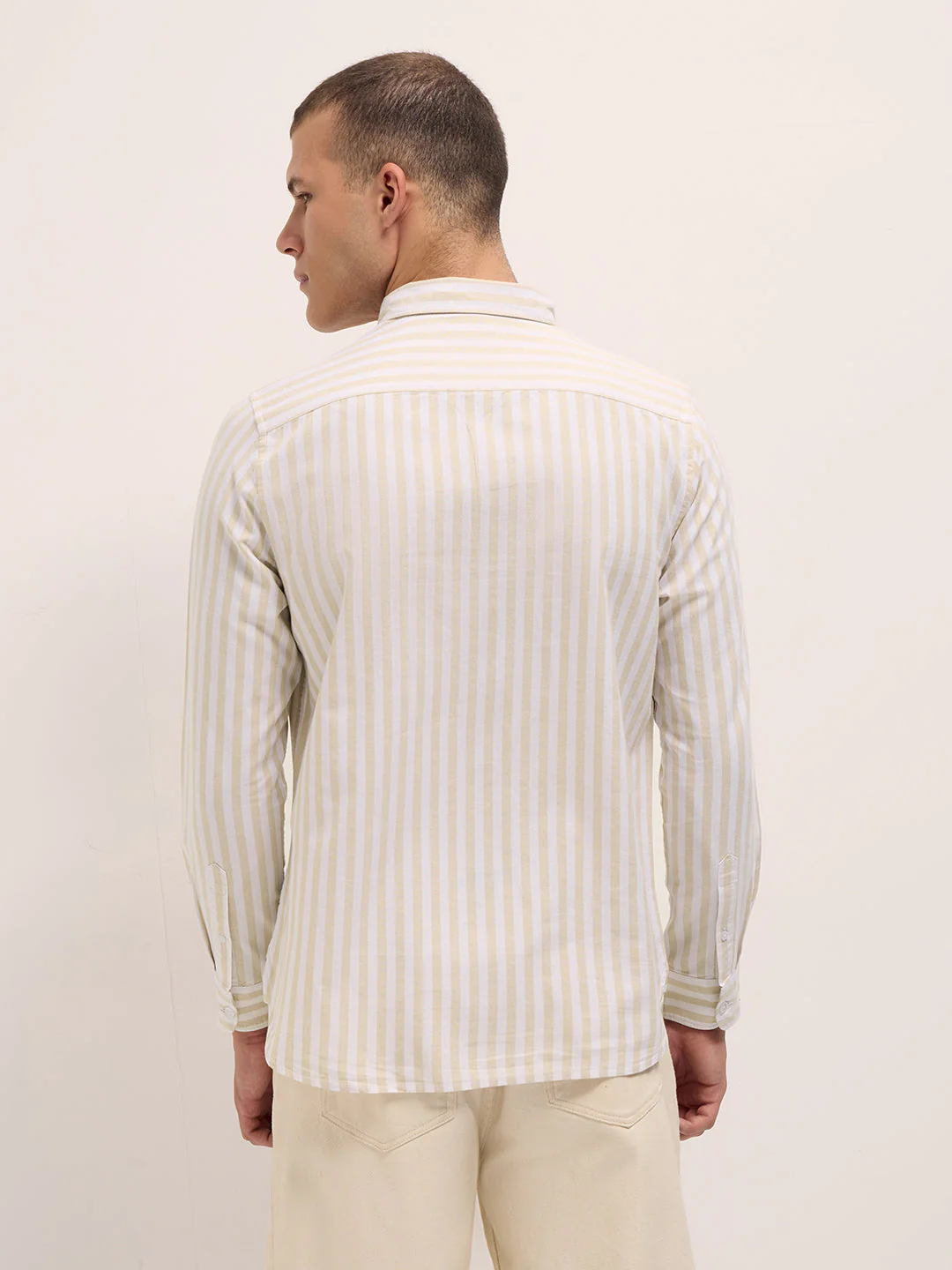 Men Beige Casual Shirt - Image 2