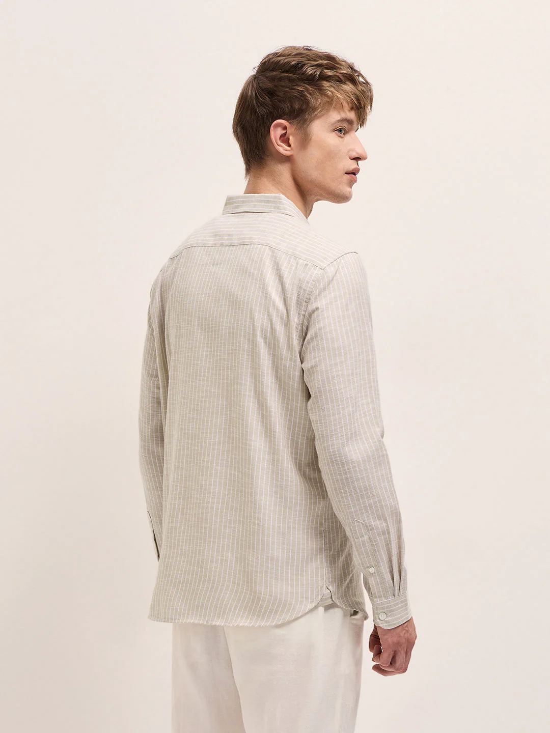 Men Beige Casual Shirt - Image 2