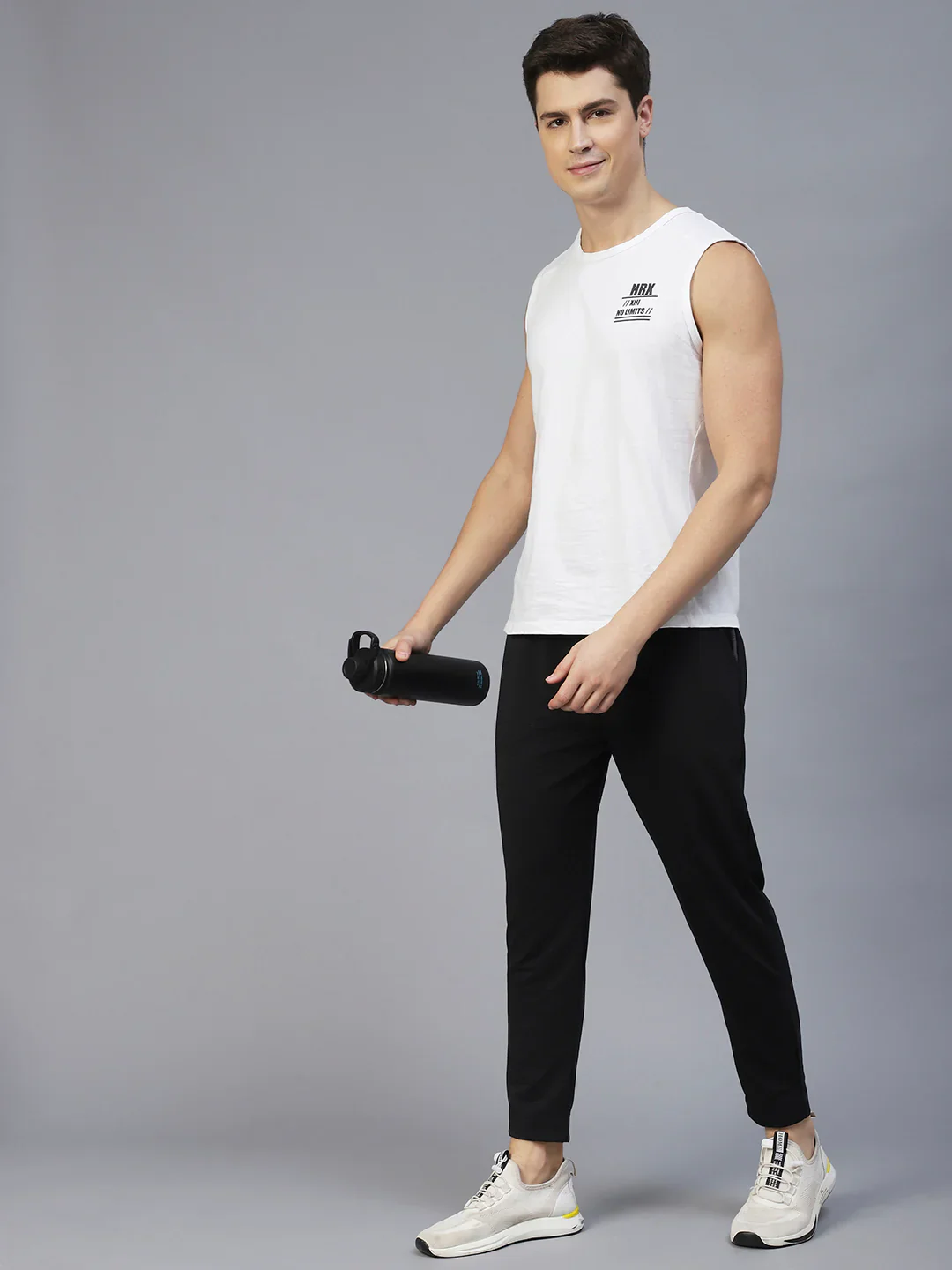 Men Black Poly Corduroy Jogger - Image 3