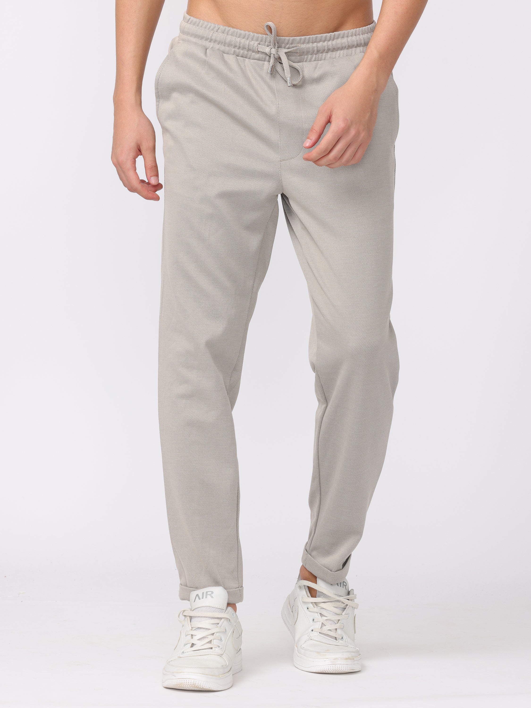 Men Beige Comfort Fit Joggers - Image 3