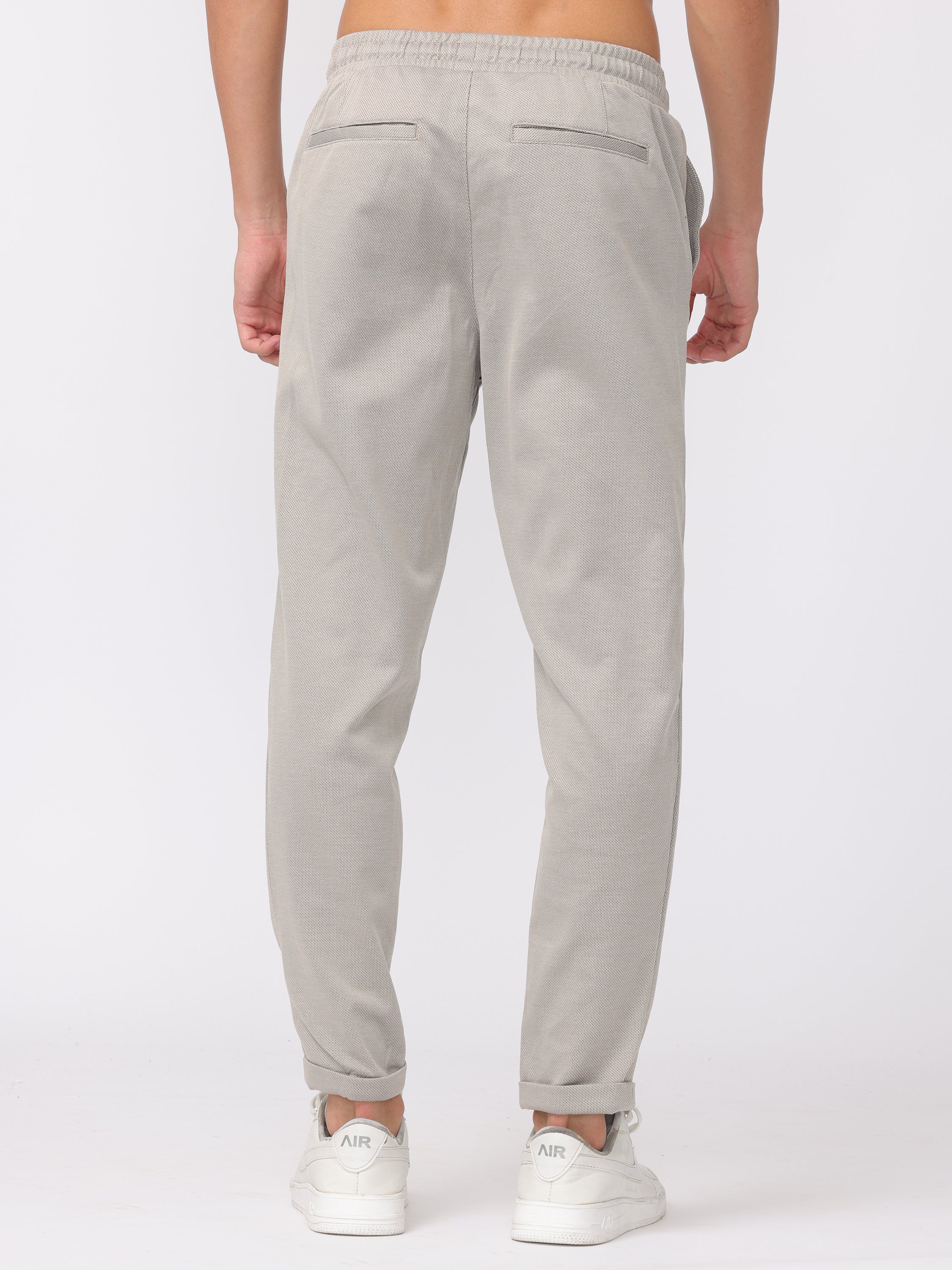 Men Beige Comfort Fit Joggers - Image 4