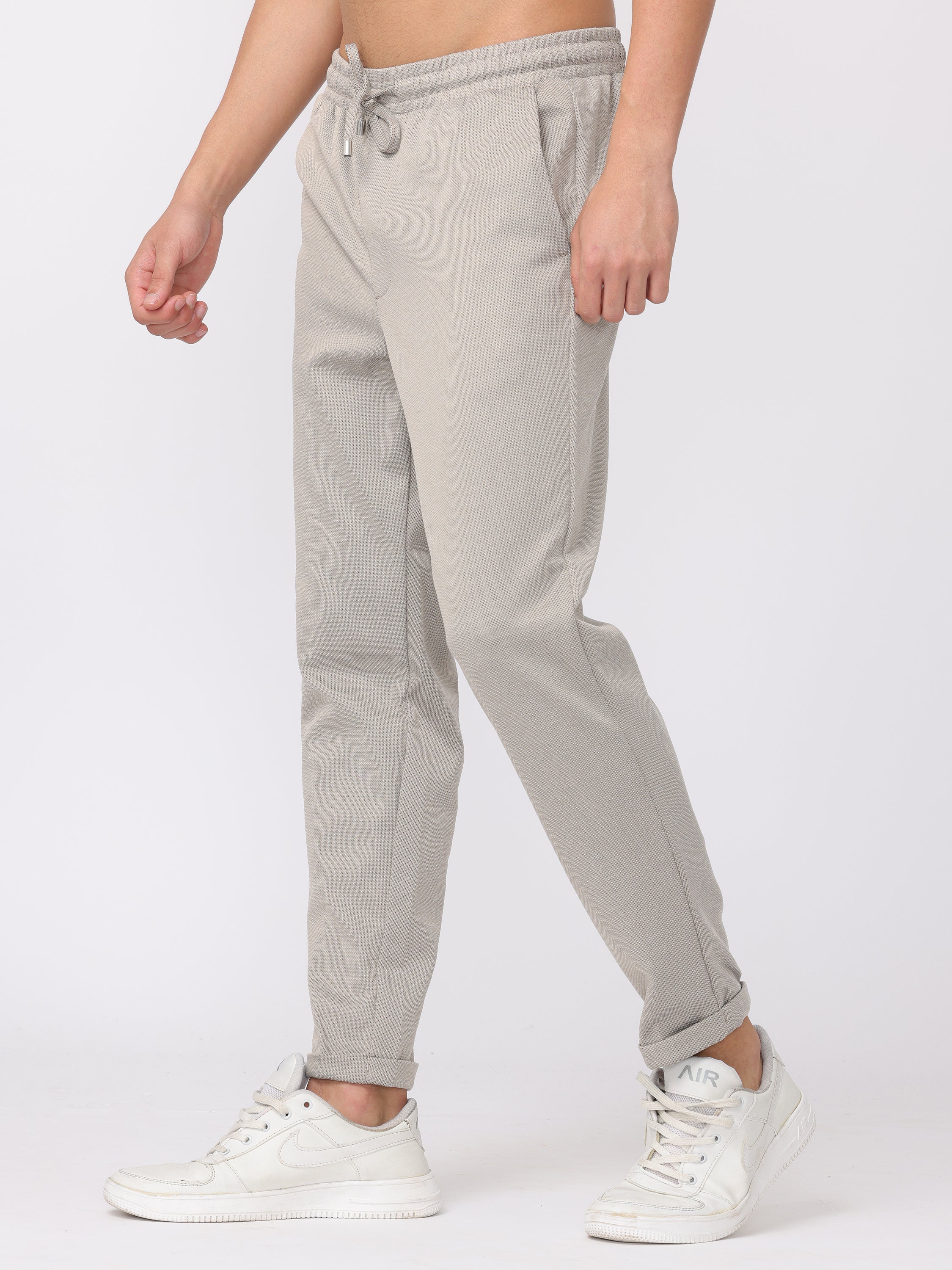 Men Beige Comfort Fit Joggers - Image 5