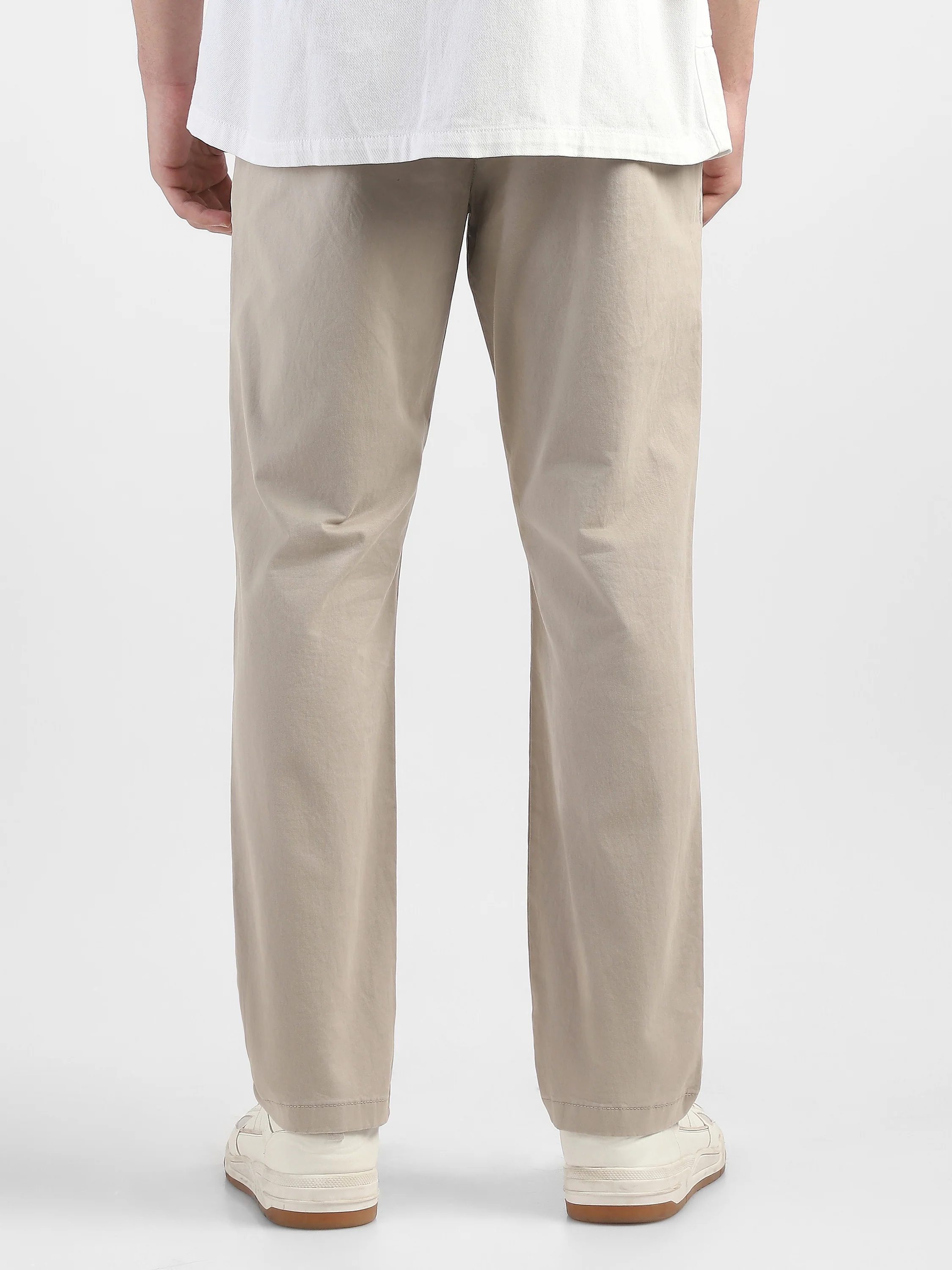 Men Beige Mid Rise Formal Trouser - Image 4