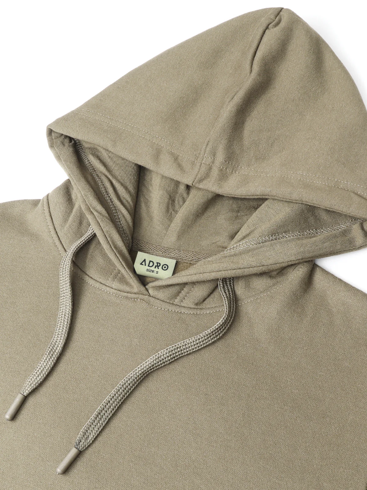 Men Beige Cotton Fleece Hoodie - Image 5