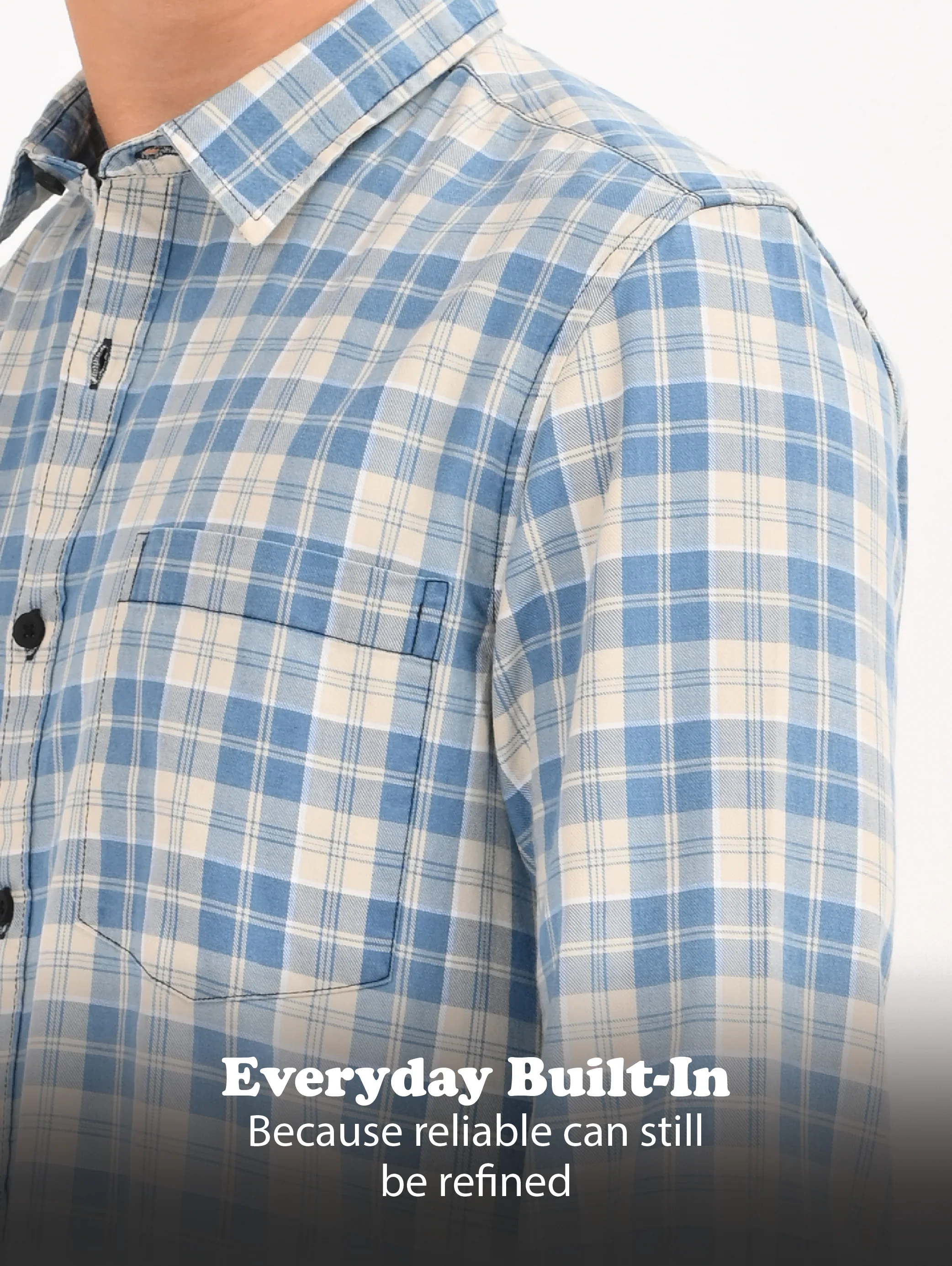 Men Indigo Dyed Checked Shirt - Image 14