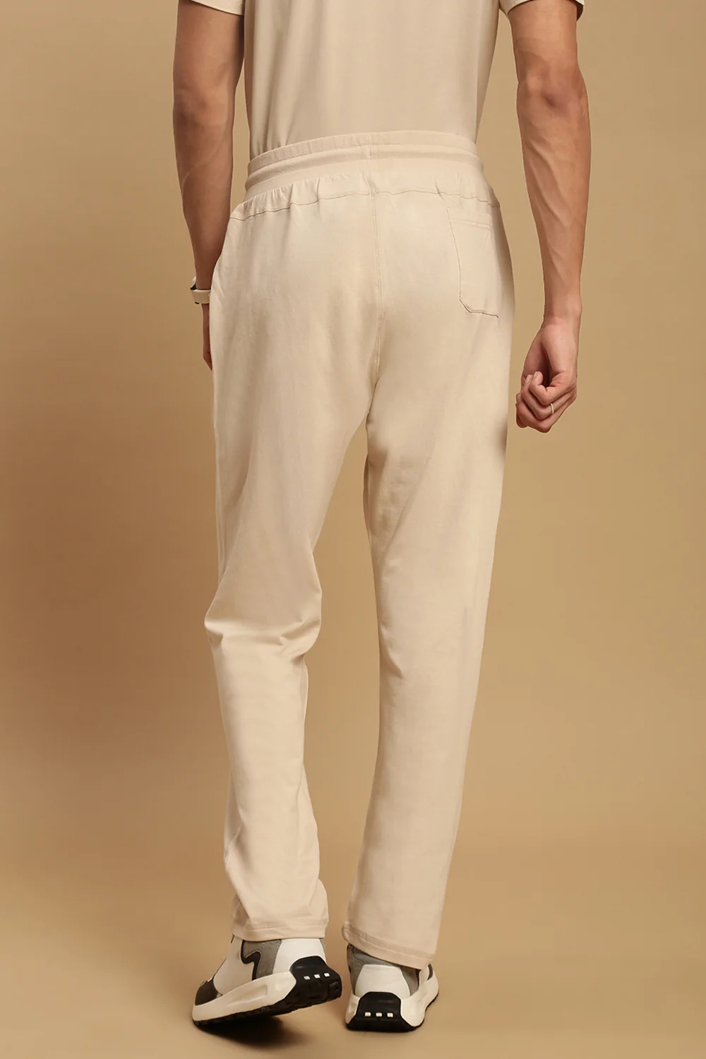 Men Beige French Terry Jogger - Image 3