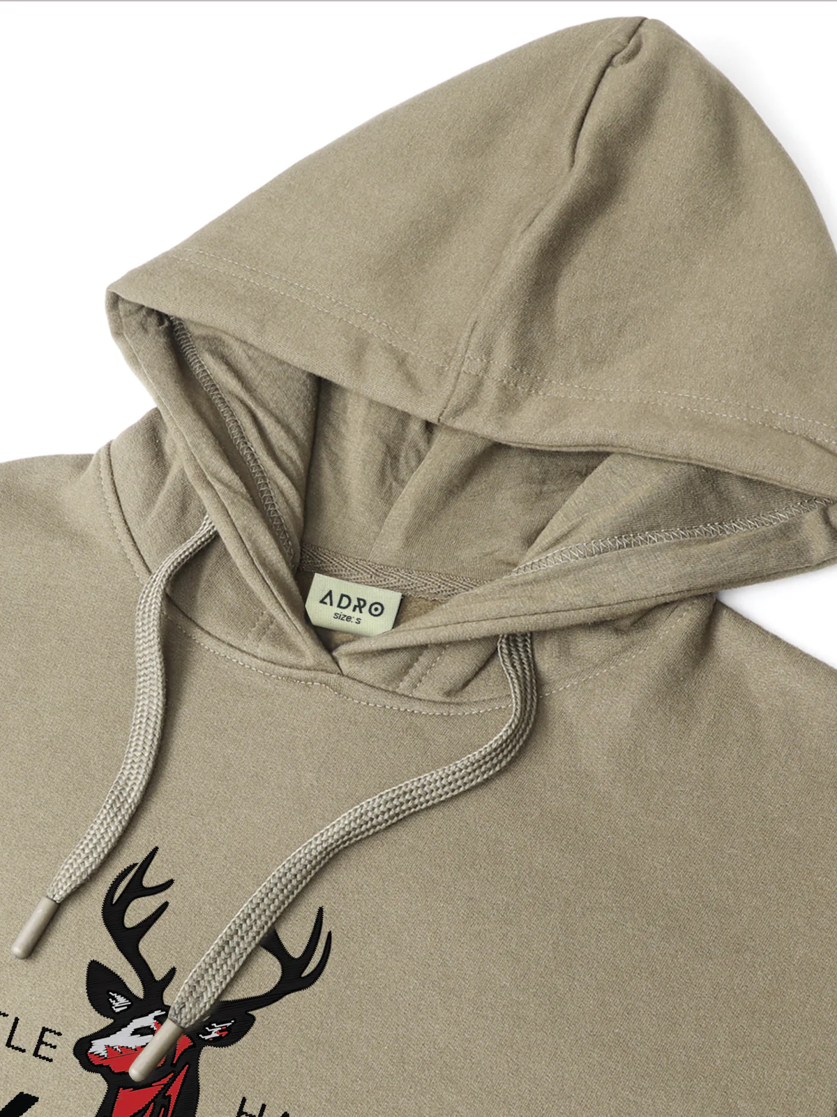 Men Beige Hustle Hard Stay Wild Hoodie - Image 5